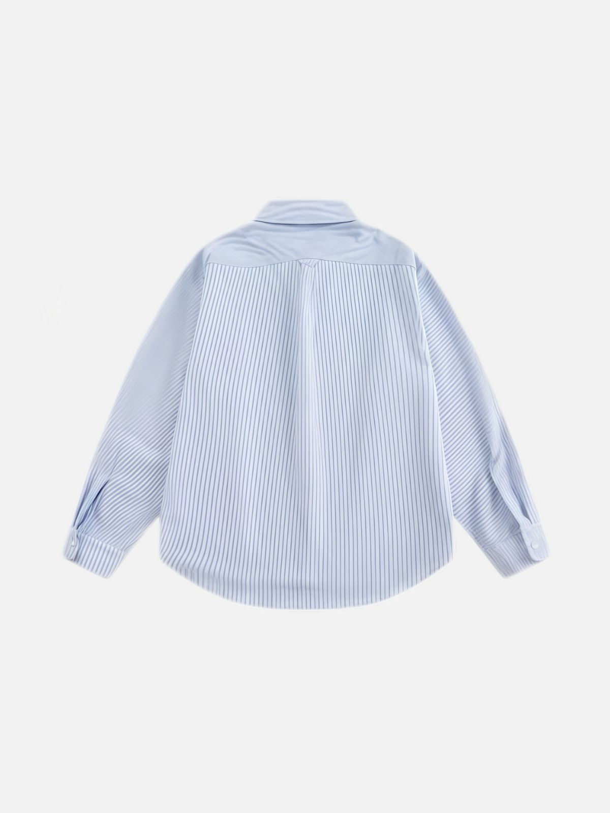 Haaura Stripe Smiley Pocket Embroidery Long Sleeve Shirt