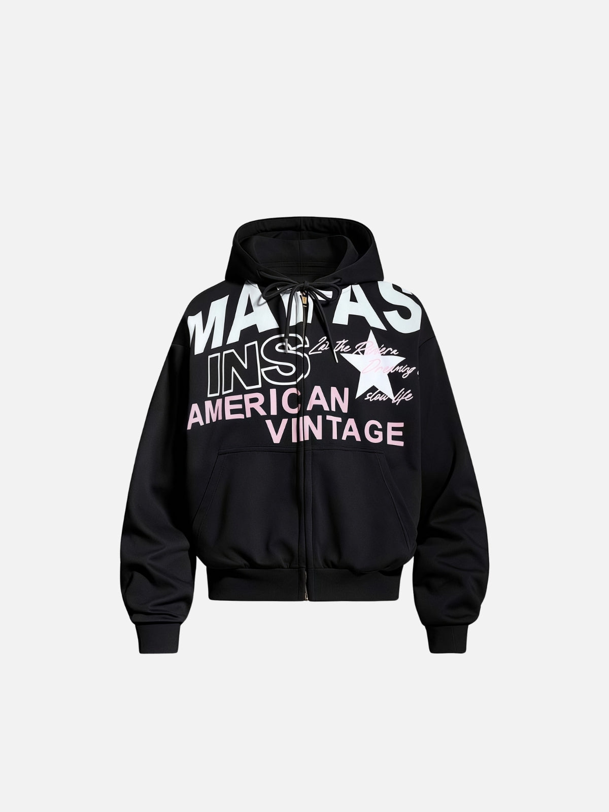 Haaura Vintage Graphic Zip Up Hoodie