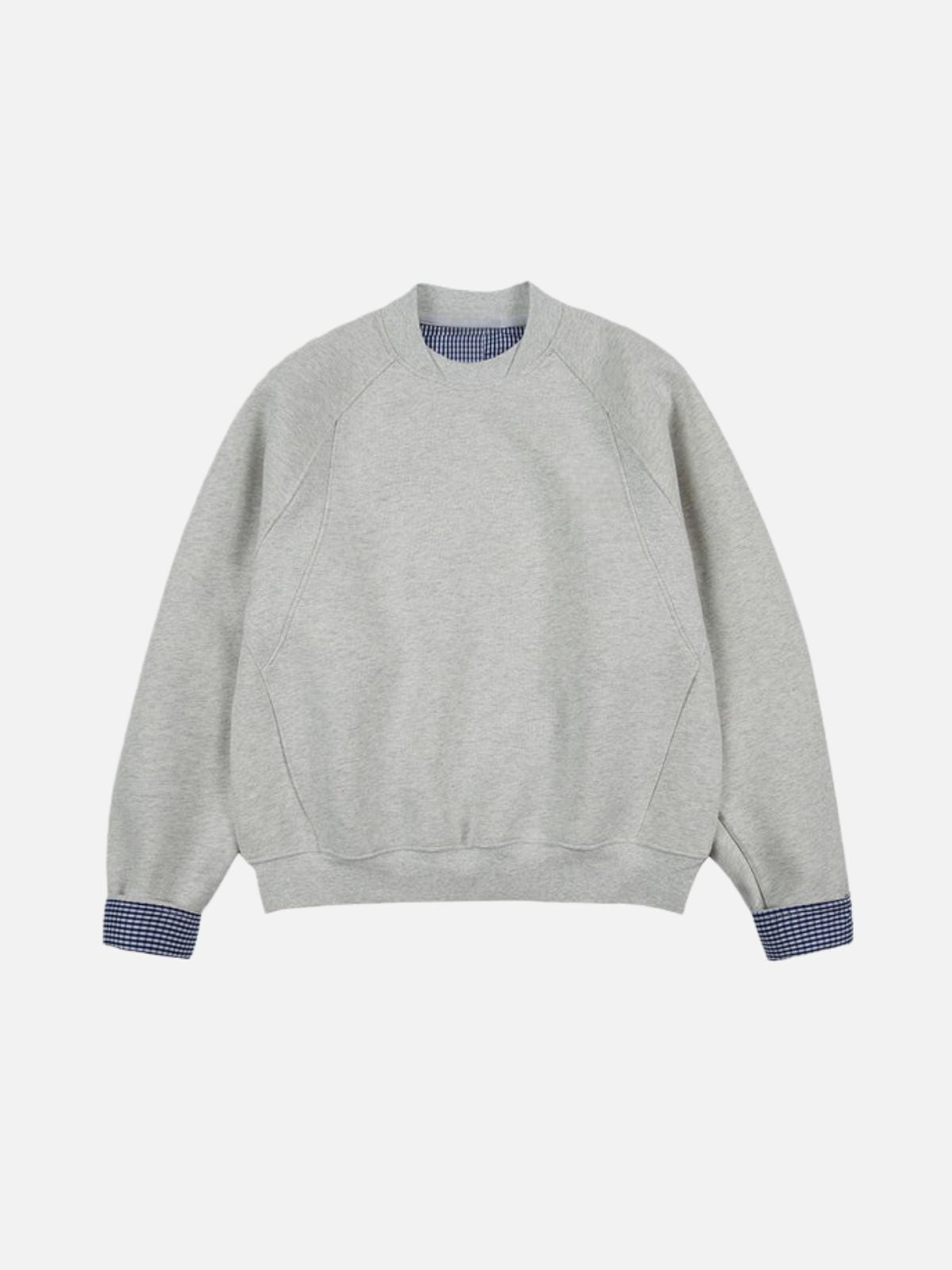 Haaura Plaid Patchwork Boxy Sweatshirt