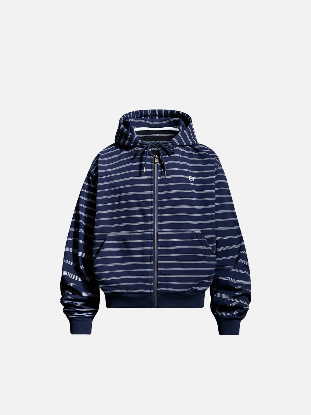Haaura Stripe Zip Up Hoodie