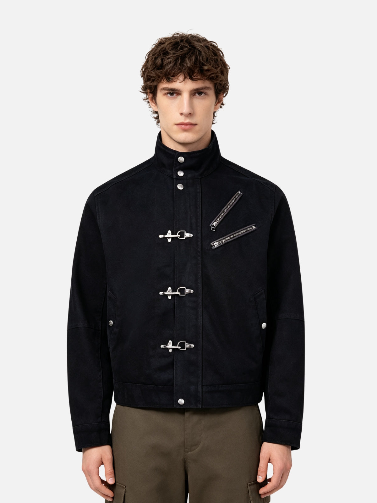 Haaura Fireman Clasp Zip Up Jacket
