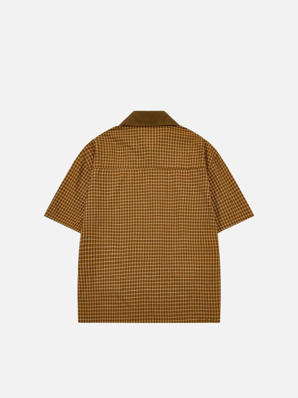 Haaura Animal Applique Plaid Contrast Collar Shirt