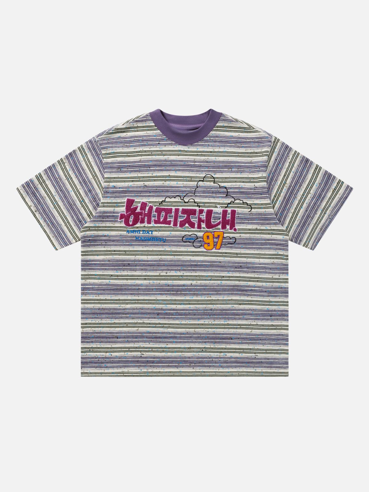 Haaura Stripe Speckled Graphic Tee