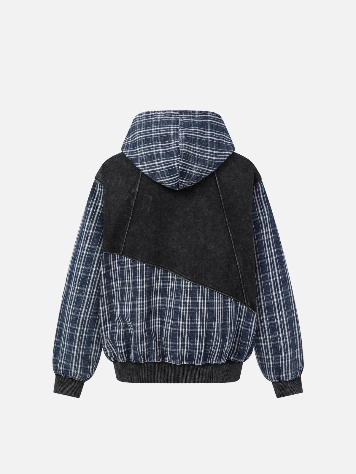 Haaura Plaid Patchwork Zip Up Hoodie