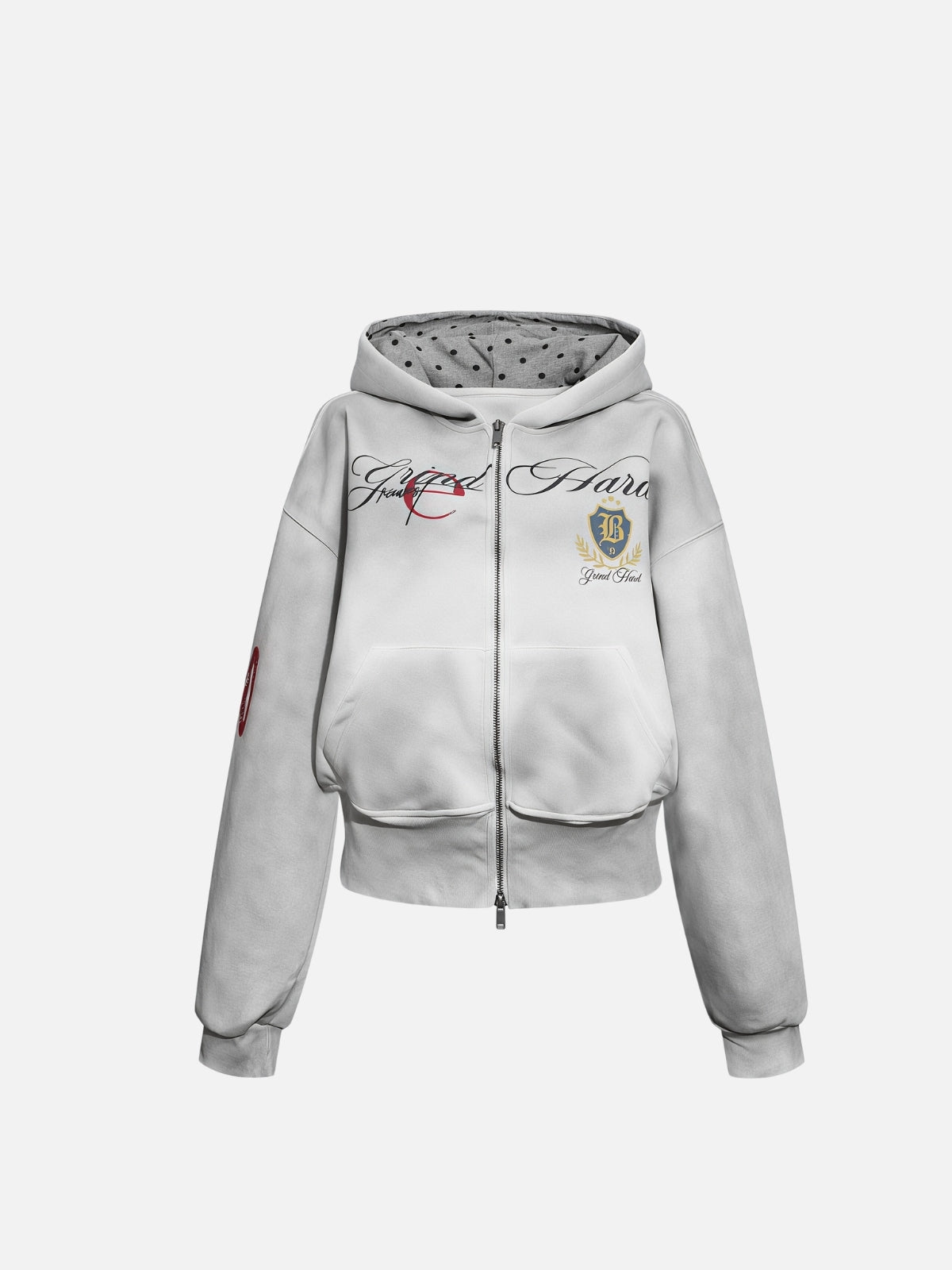Haaura Embroidered Zip Up Hoodie