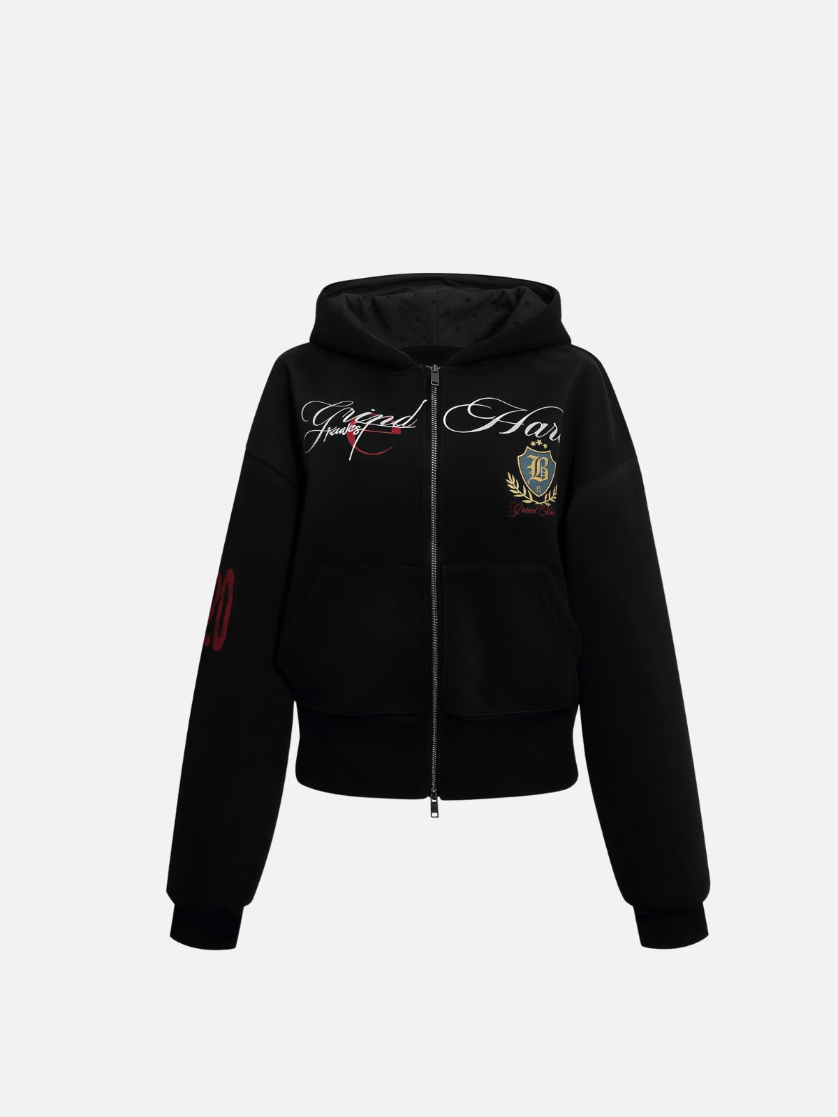 Haaura Embroidered Zip Up Hoodie