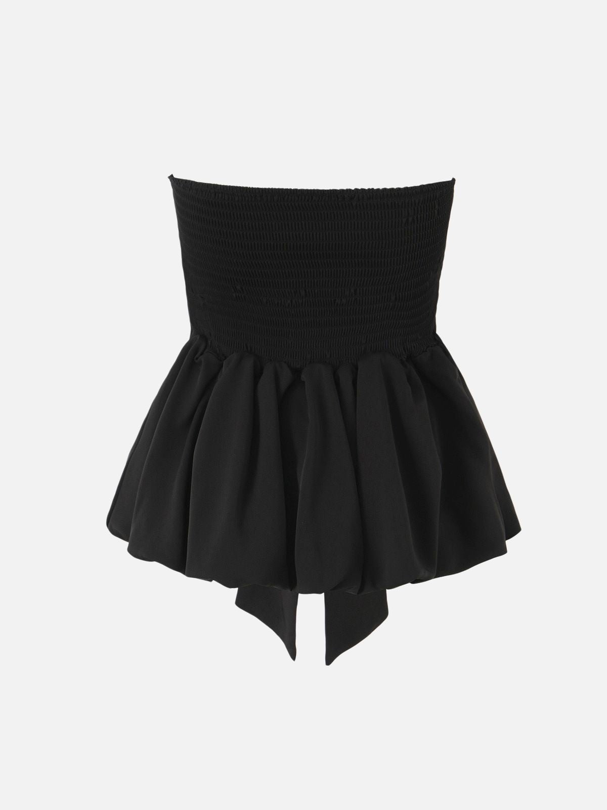 Haaura Bow Tie Front Ruffle Hem Corset Top