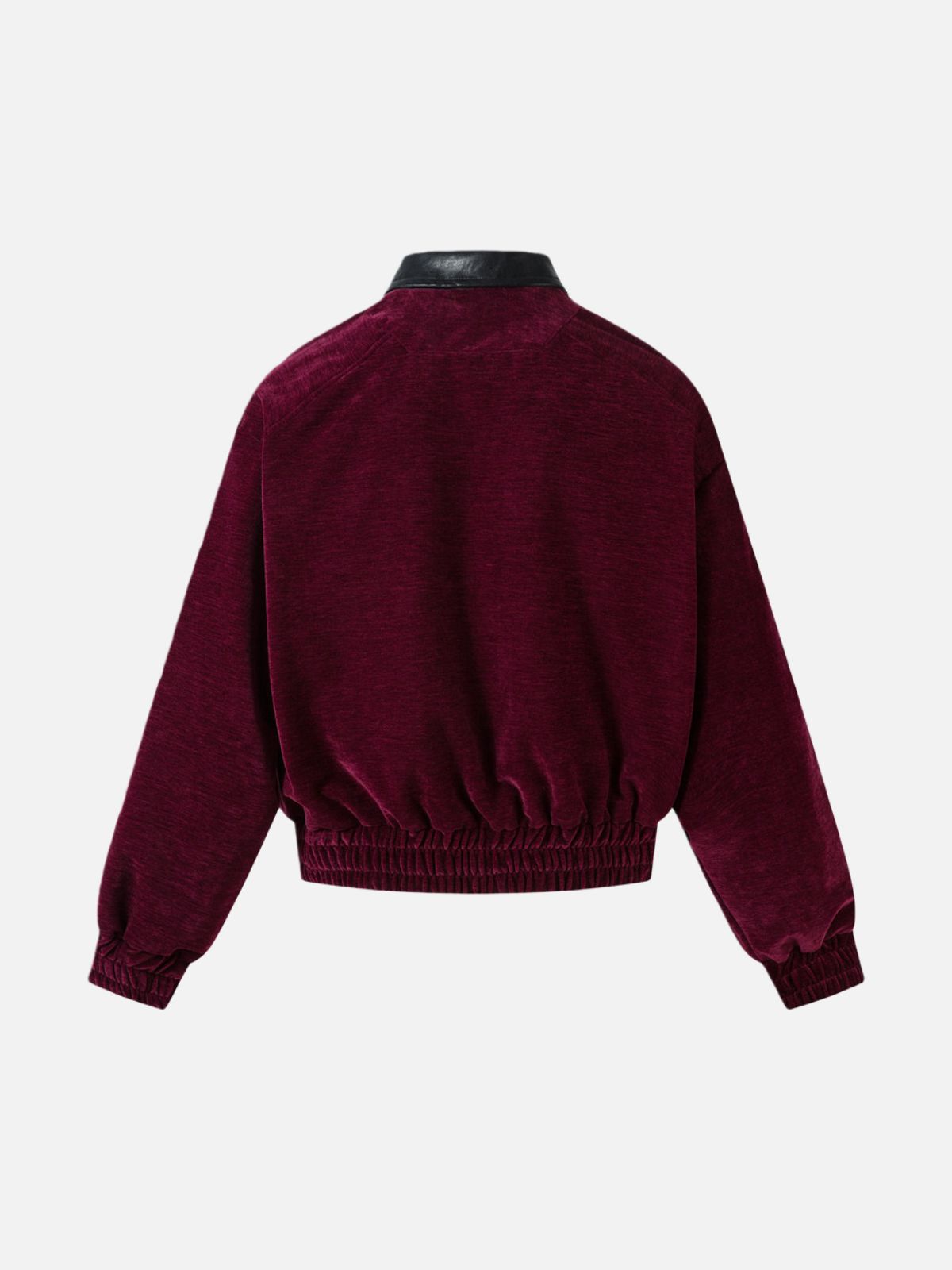Haaura Velvet Notched Lapel Leather-Trim Jacket