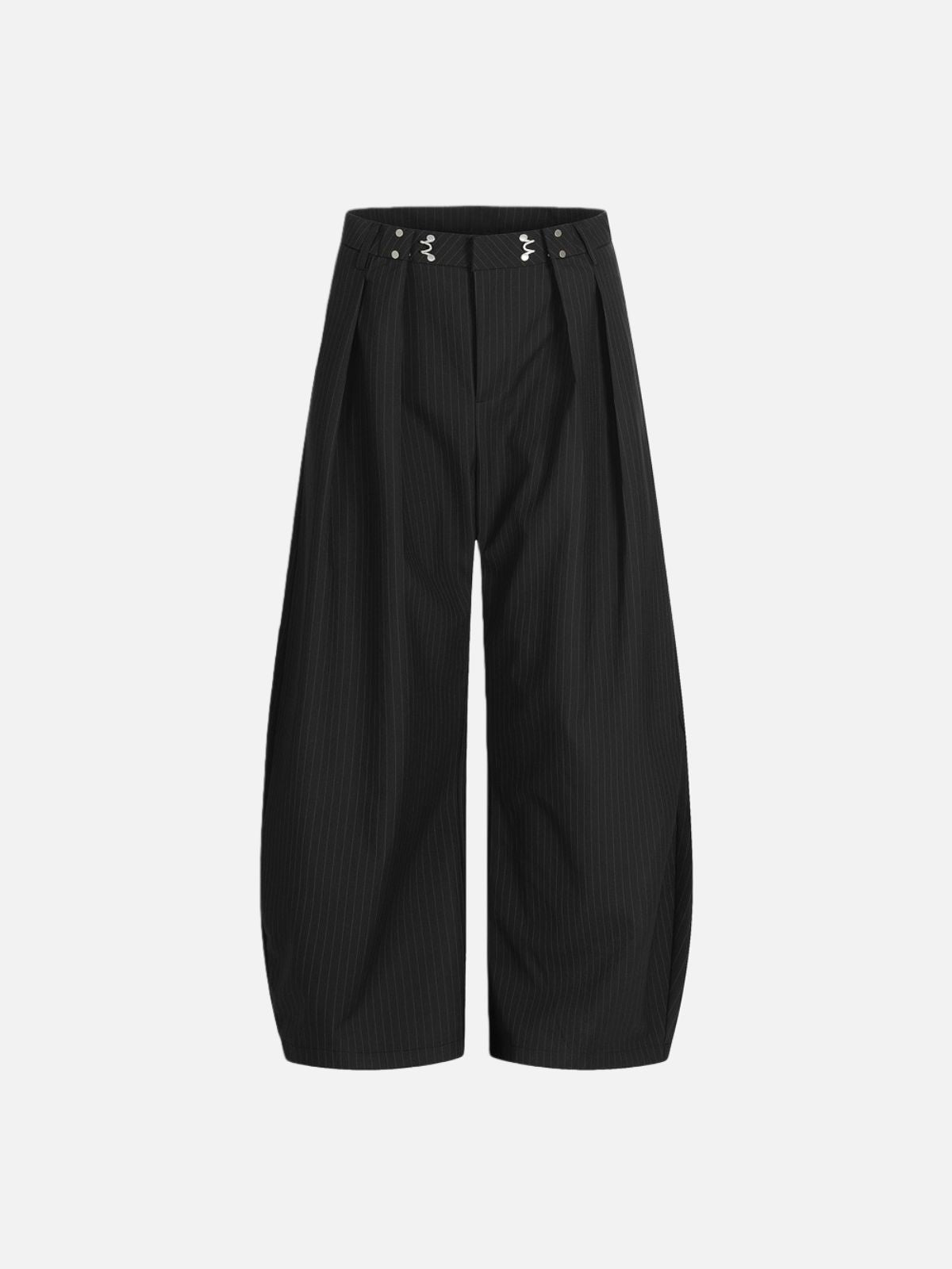 Haaura Stripe Metal Button Super Baggy Pants