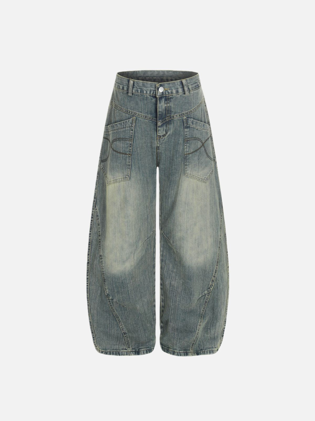 Haaura Pocket Baggy Barrel Jeans