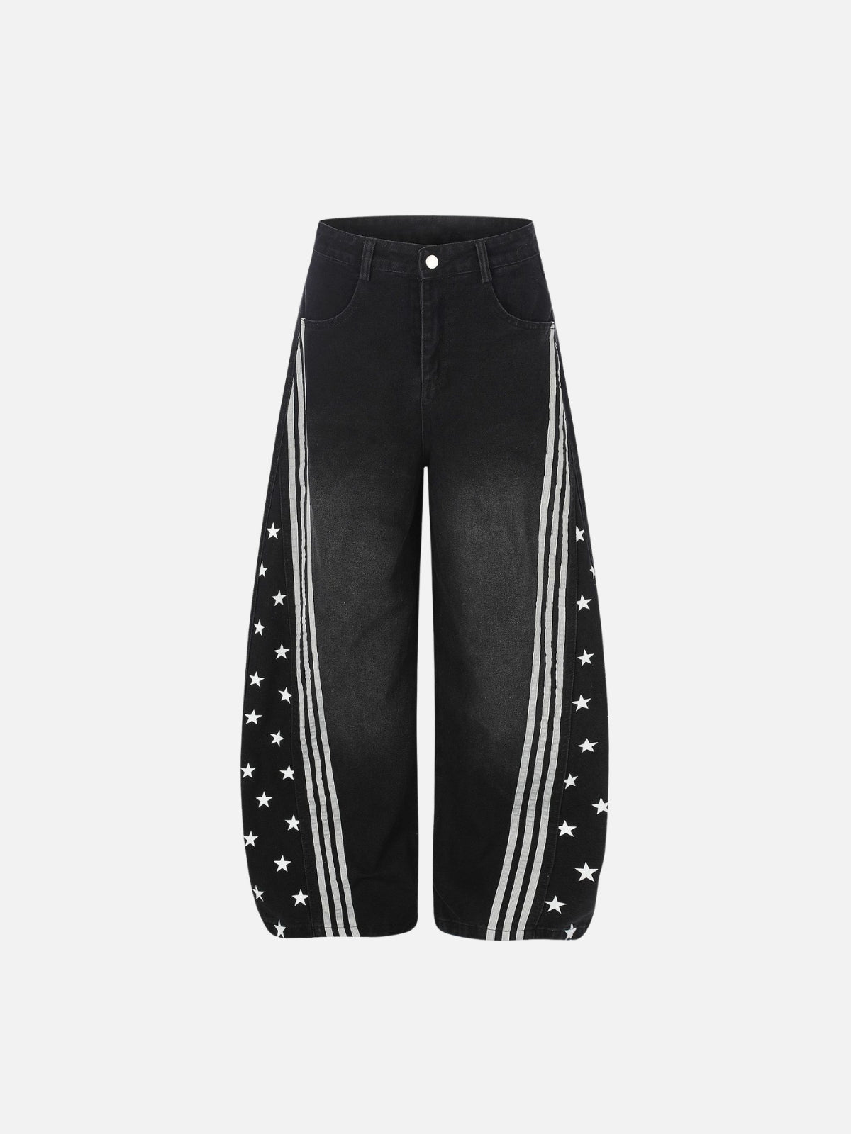 Haaura Side Stripe Star Baggy Barrel Jeans