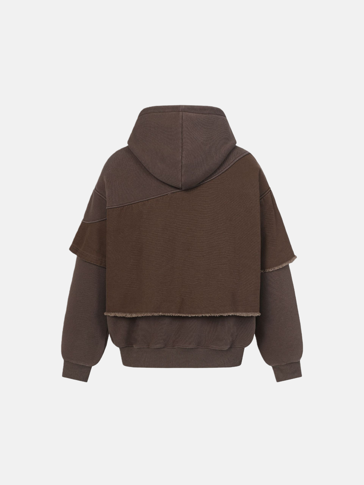 Haaura Oversized Distressed Panel Pullover Hoodie