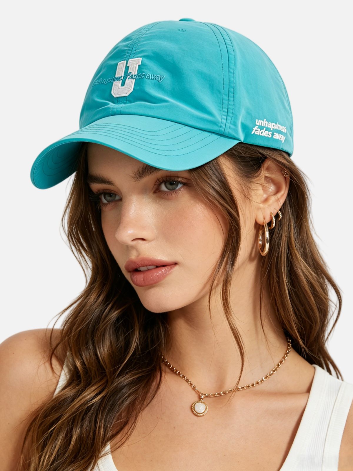 "Unhappiness Fades Away" Embroidered Cap