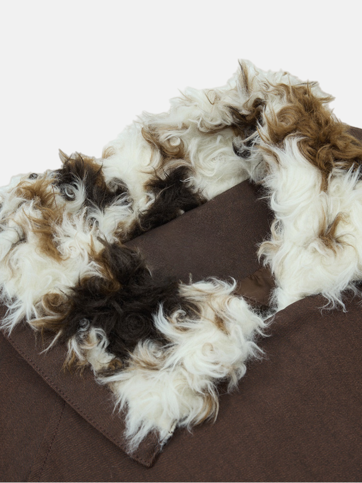 Haaura Asymmetric Faux Fur Collar Coat