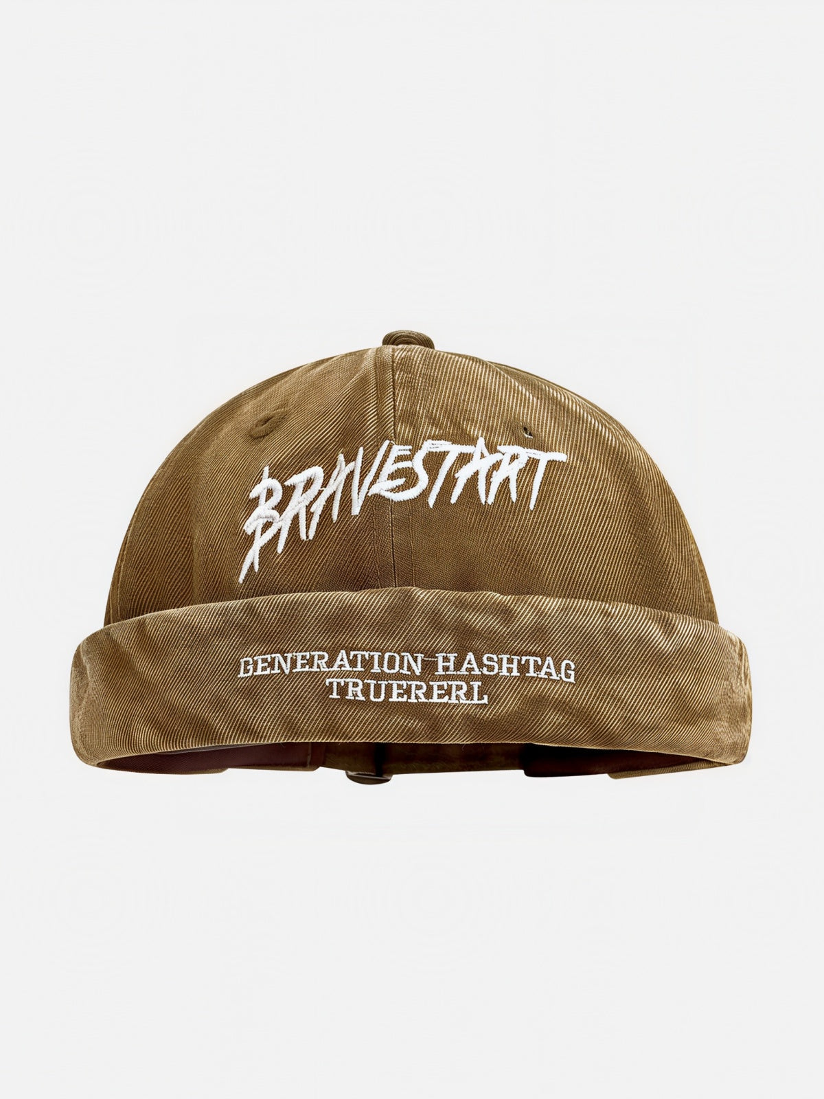 Washed Embroidered Brimless Cap