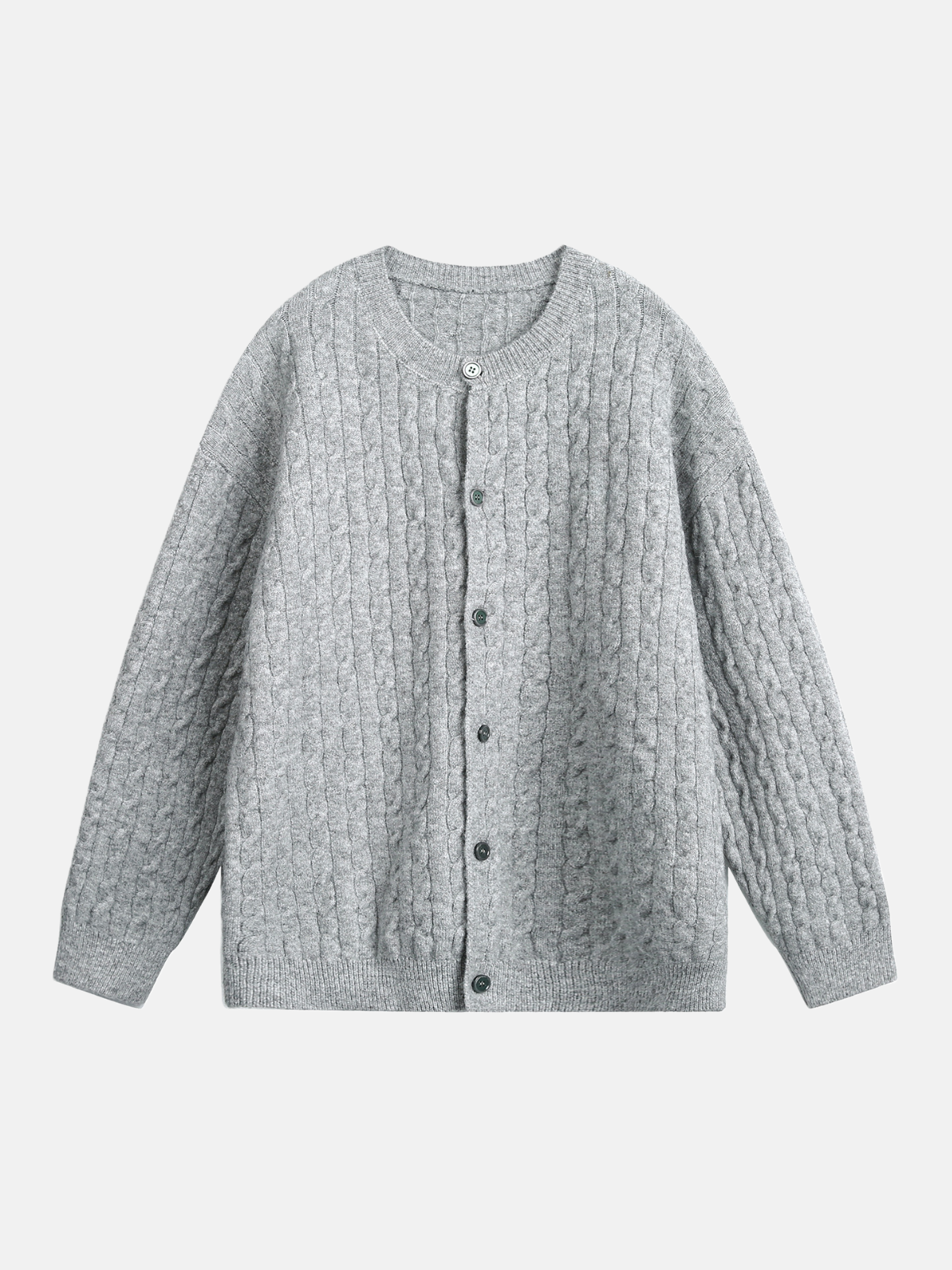 Haaura Cable Knit Button-Front Cardigan