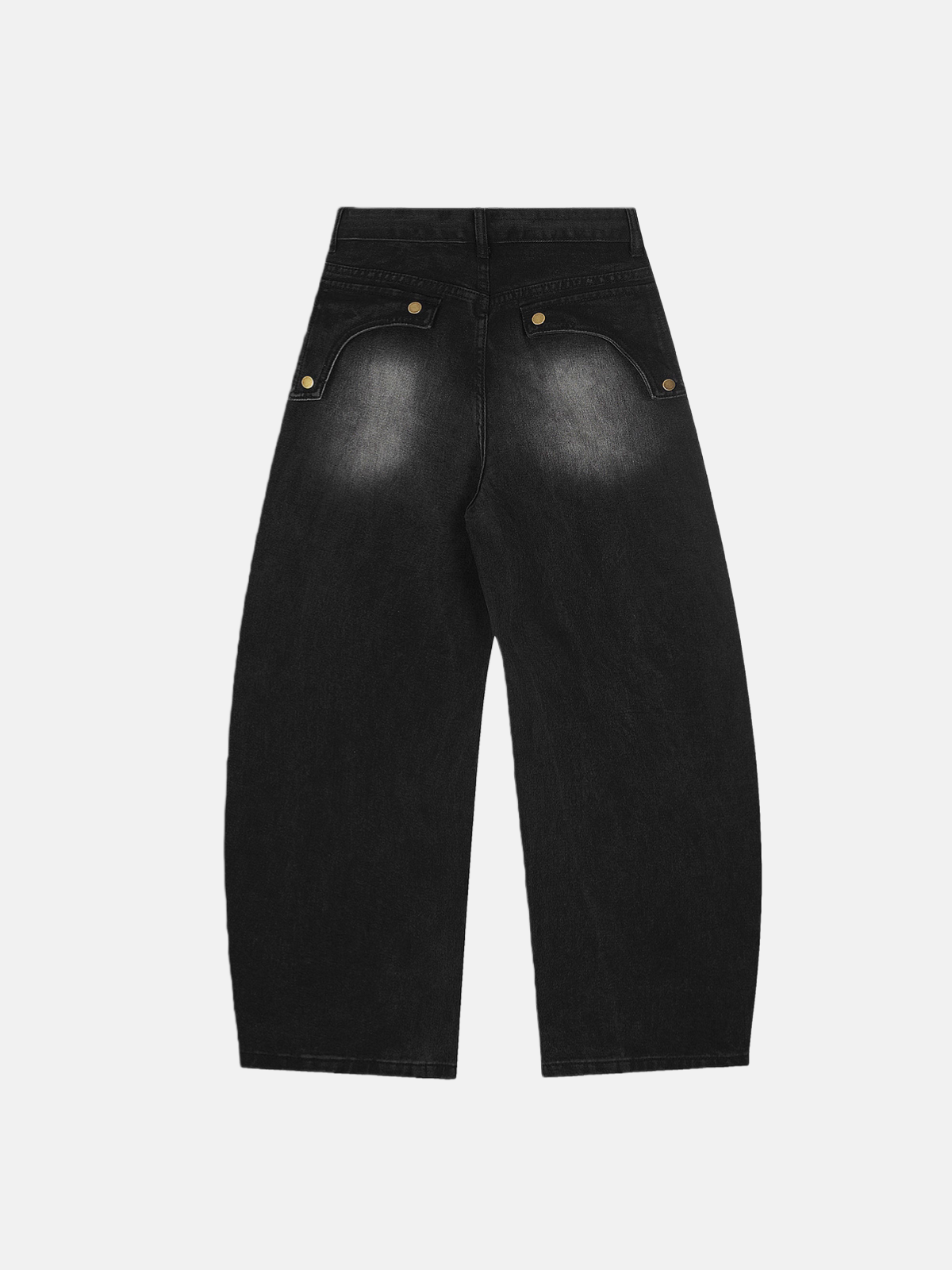 Haaura Astro Hearts Embroidered Raw Hem Super Baggy Jeans