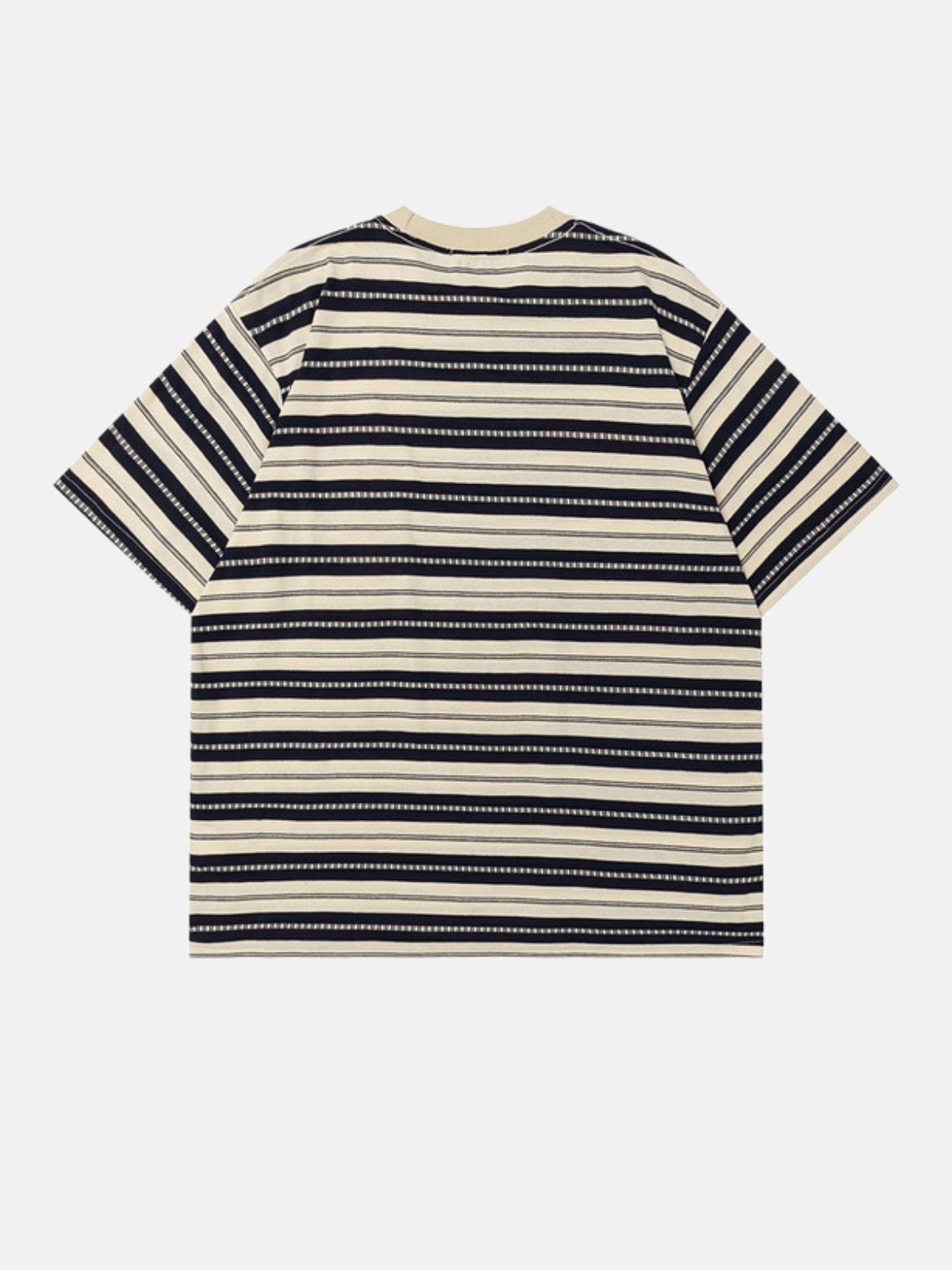Haaura Casual Cartoon Graphic Striped Tee