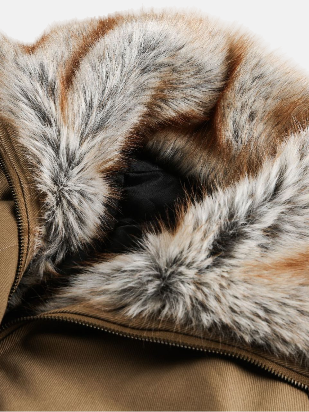 Haaura Brown Quilted Faux Fur-Trim Short Puffer Jacket