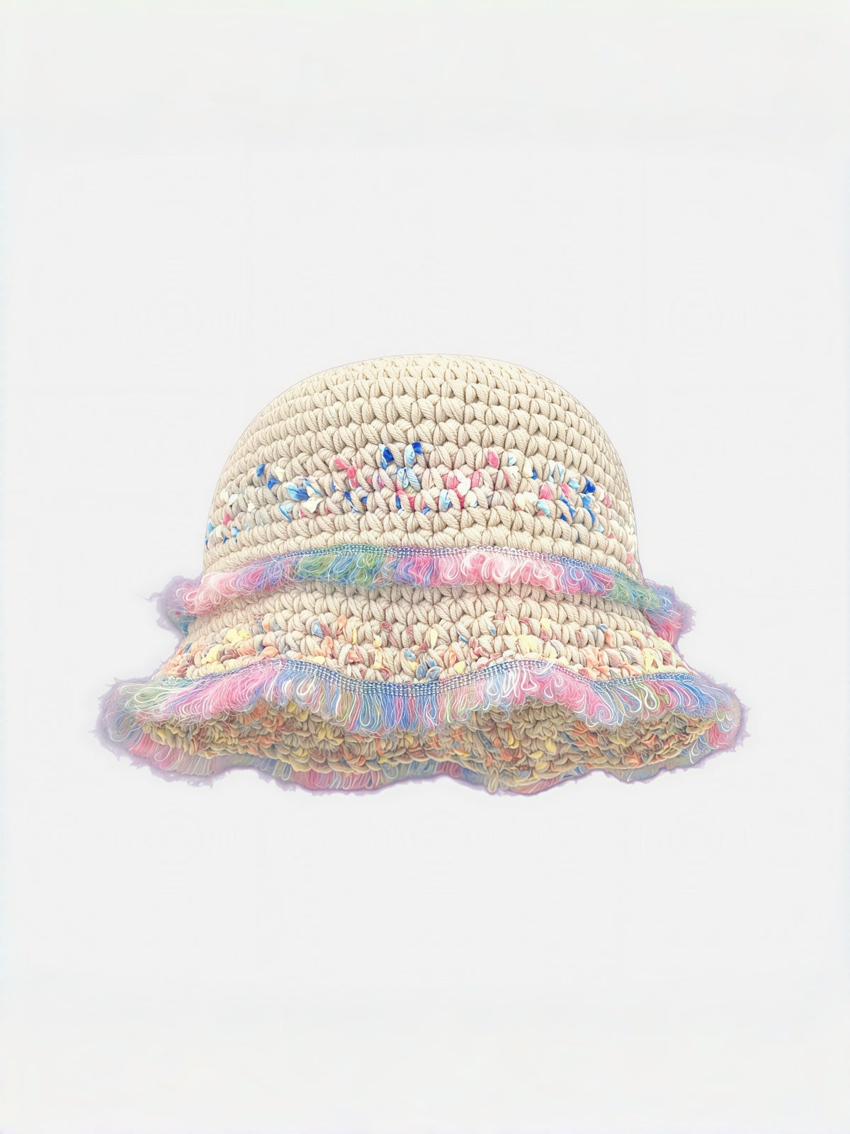 Colorful Ruffle Crochet Bucket Hat
