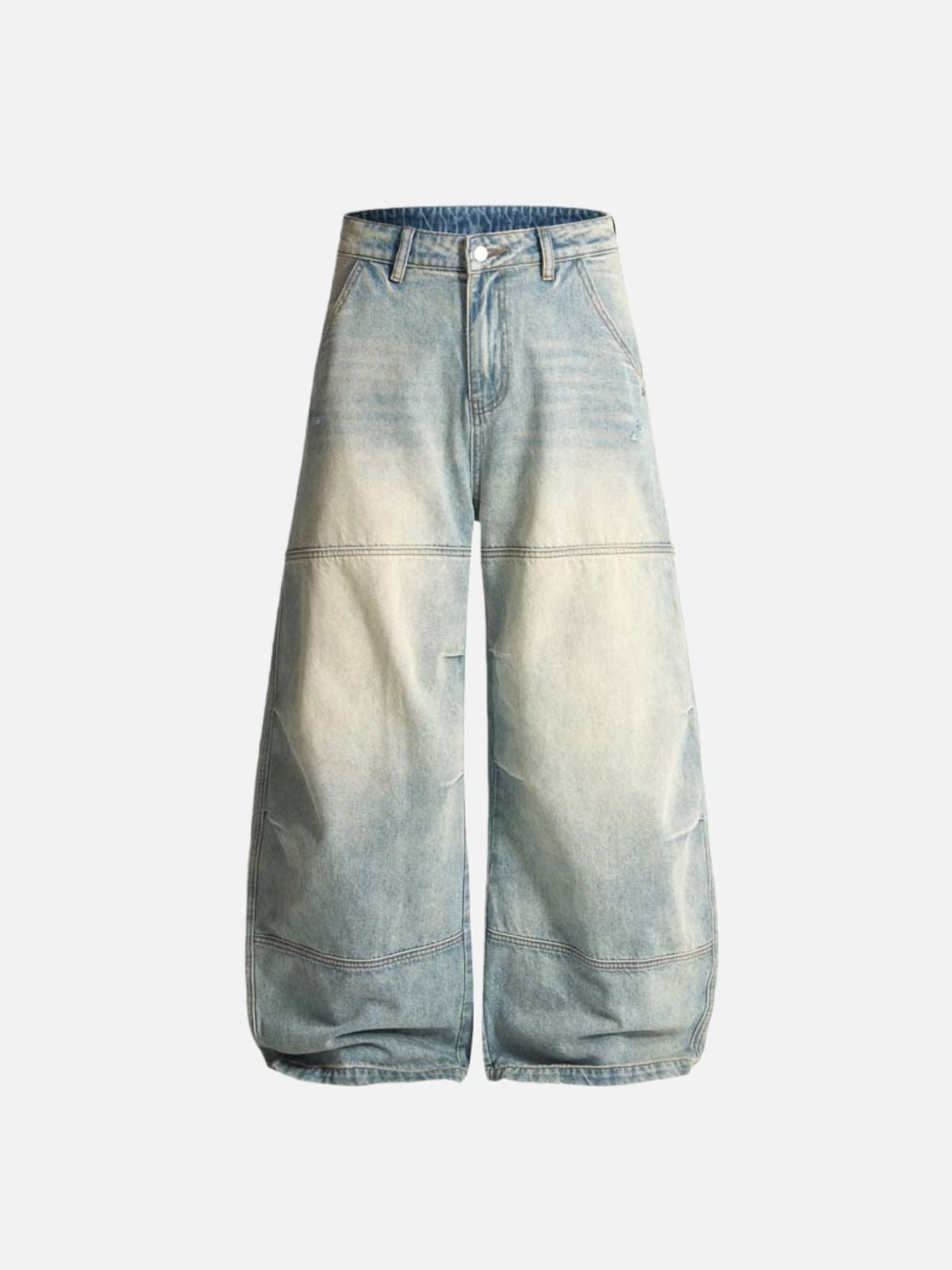 Haaura Washed Panel Baggy Barrel Jeans