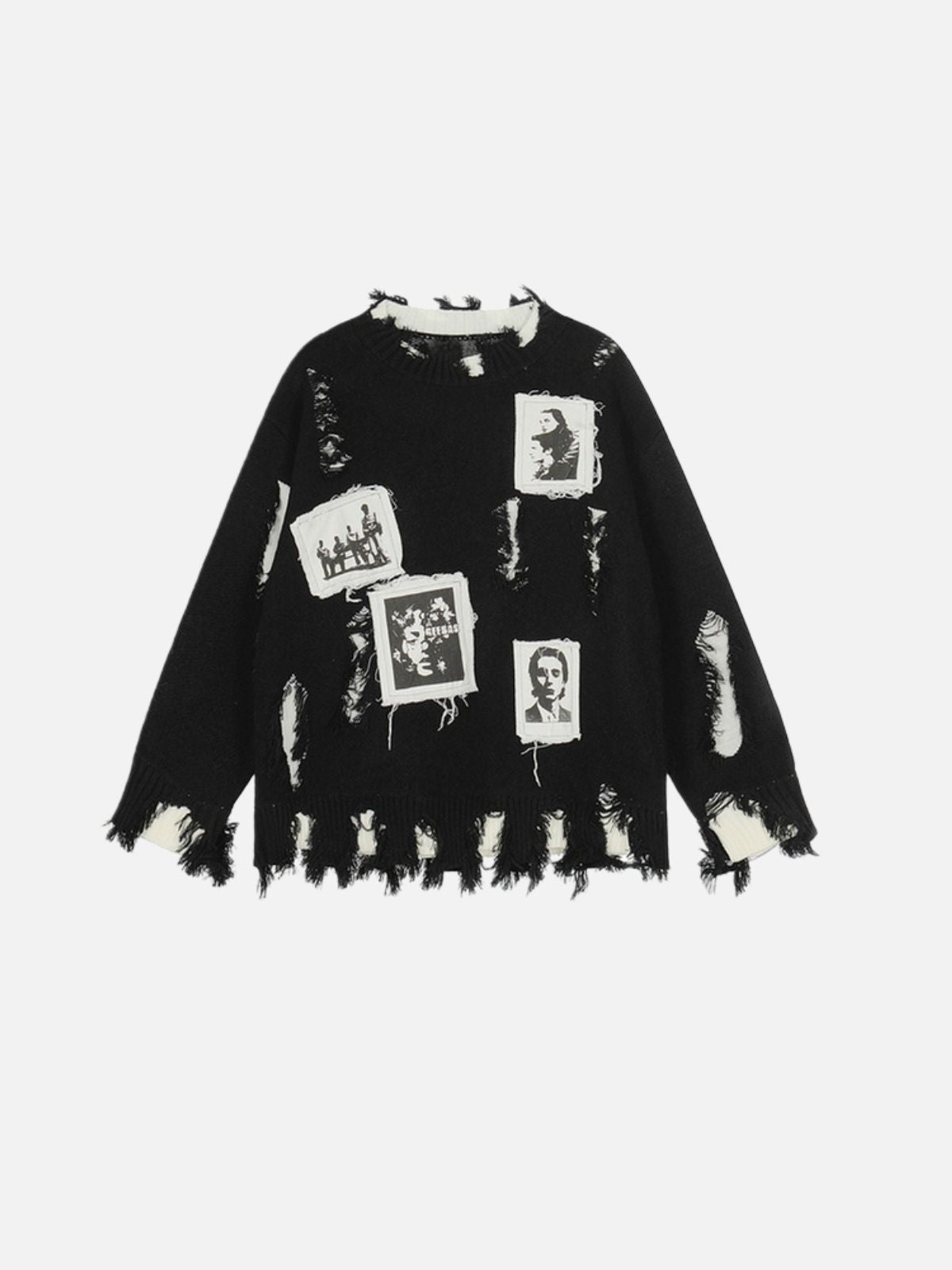 Haaura 1992 Deconstructed Data-Patch Sweater
