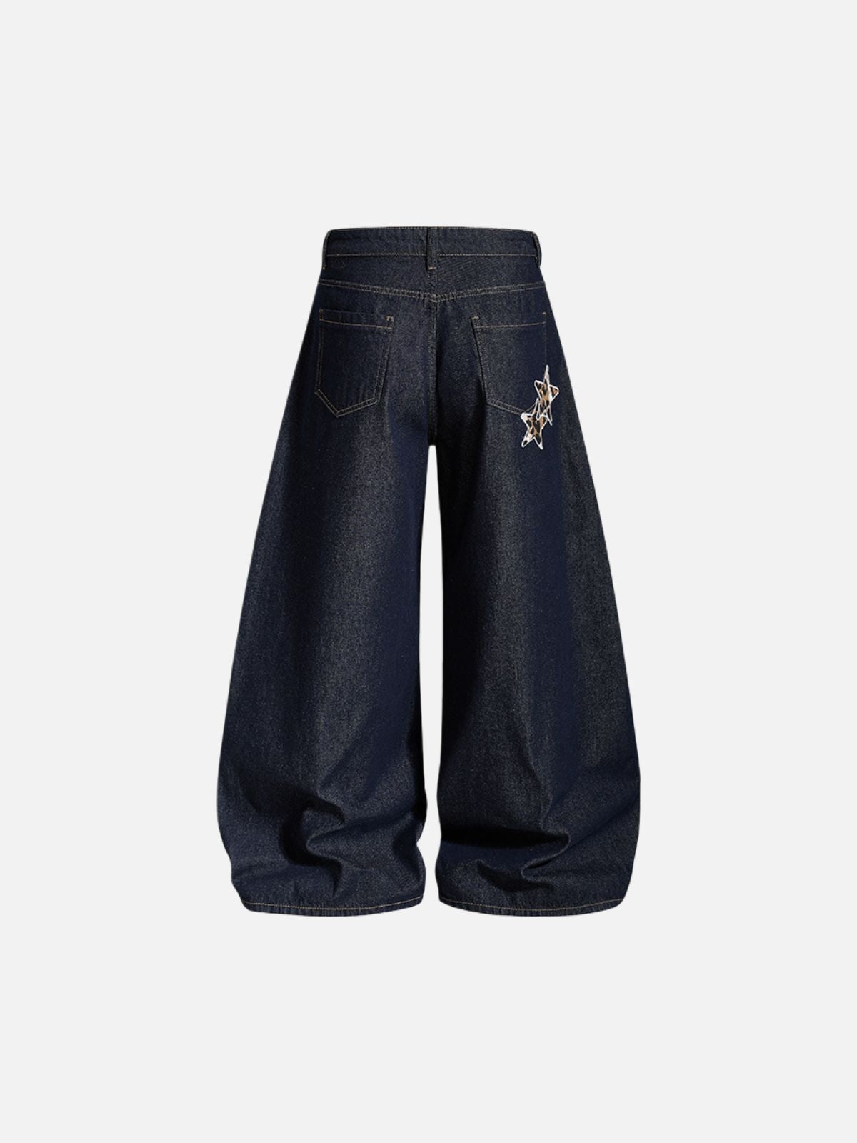 Haaura Leopard Star Patch Baggy Jeans