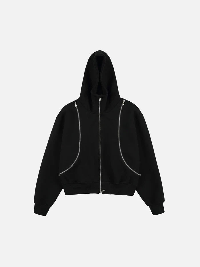 Haaura Deconstructive Boxy Zip Up Hoodie