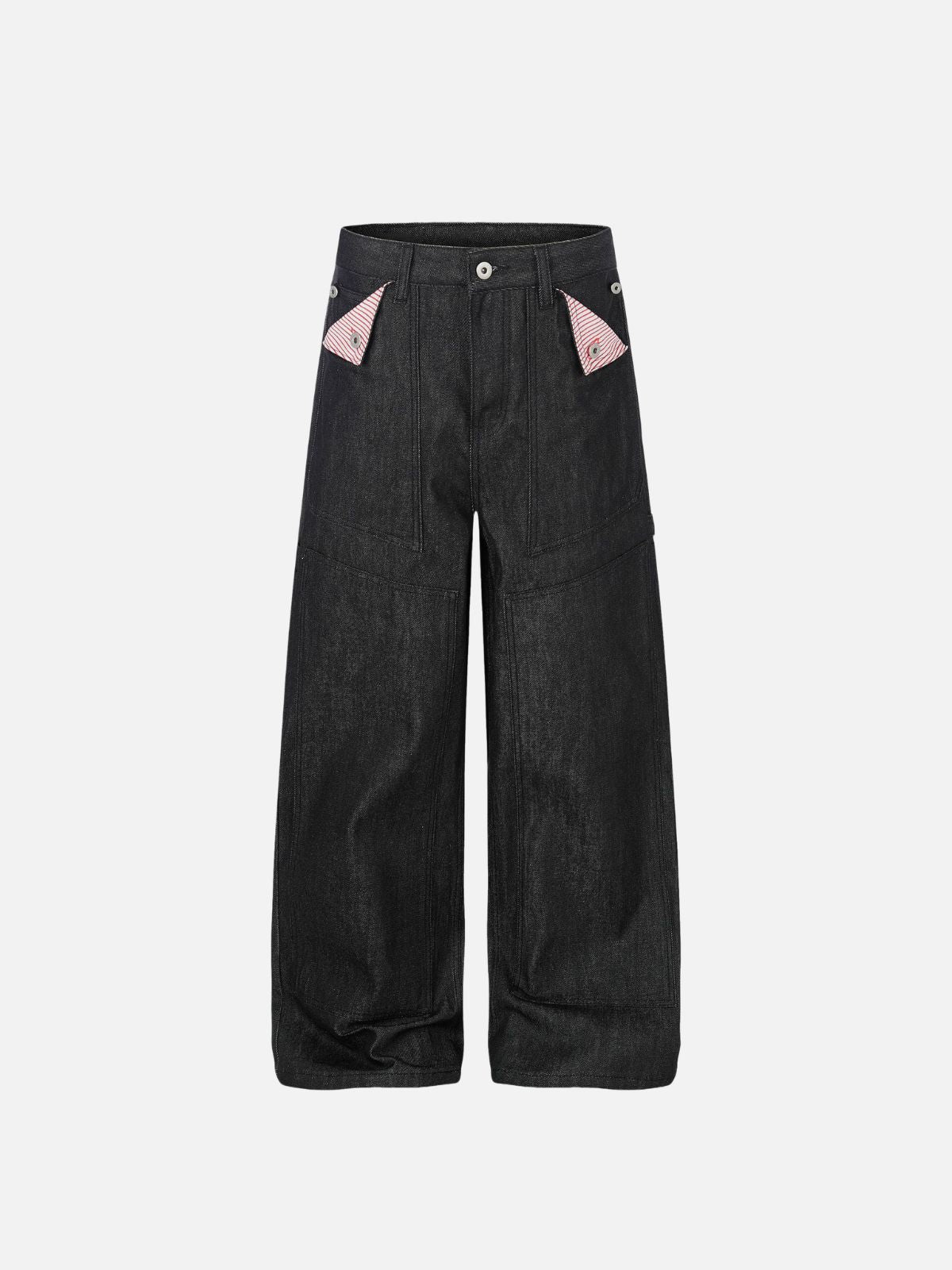 Haaura Striped Flap Pocket Jeans