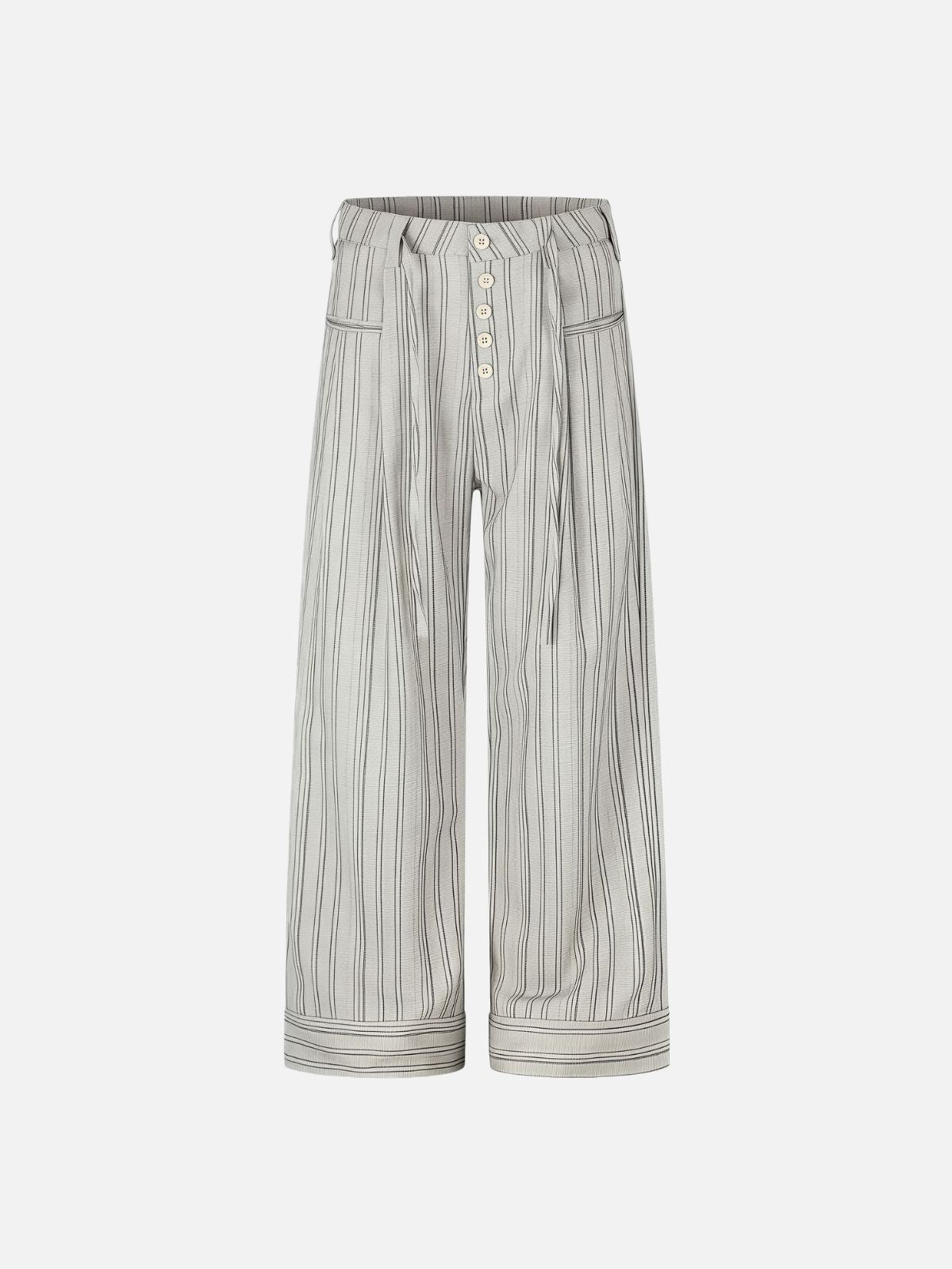 Haaura Striped Button Fly Pants