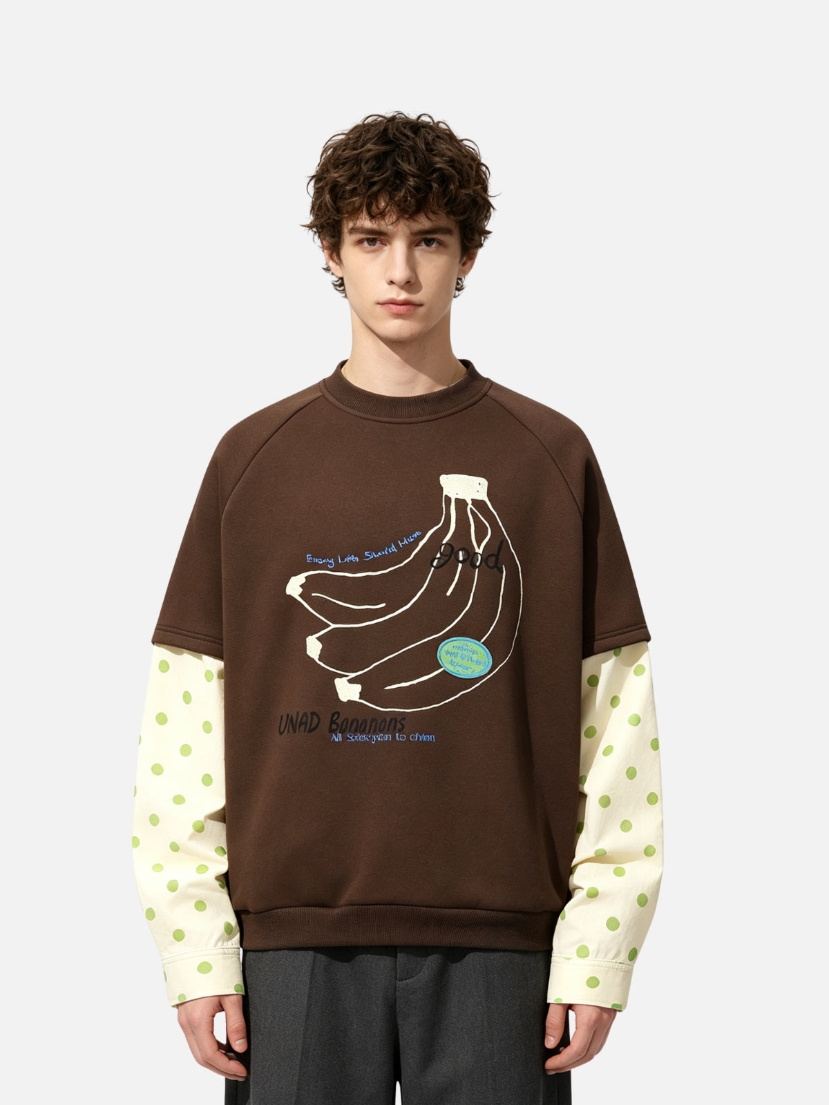 Haaura Banana Graphic Layered Sweatshirt