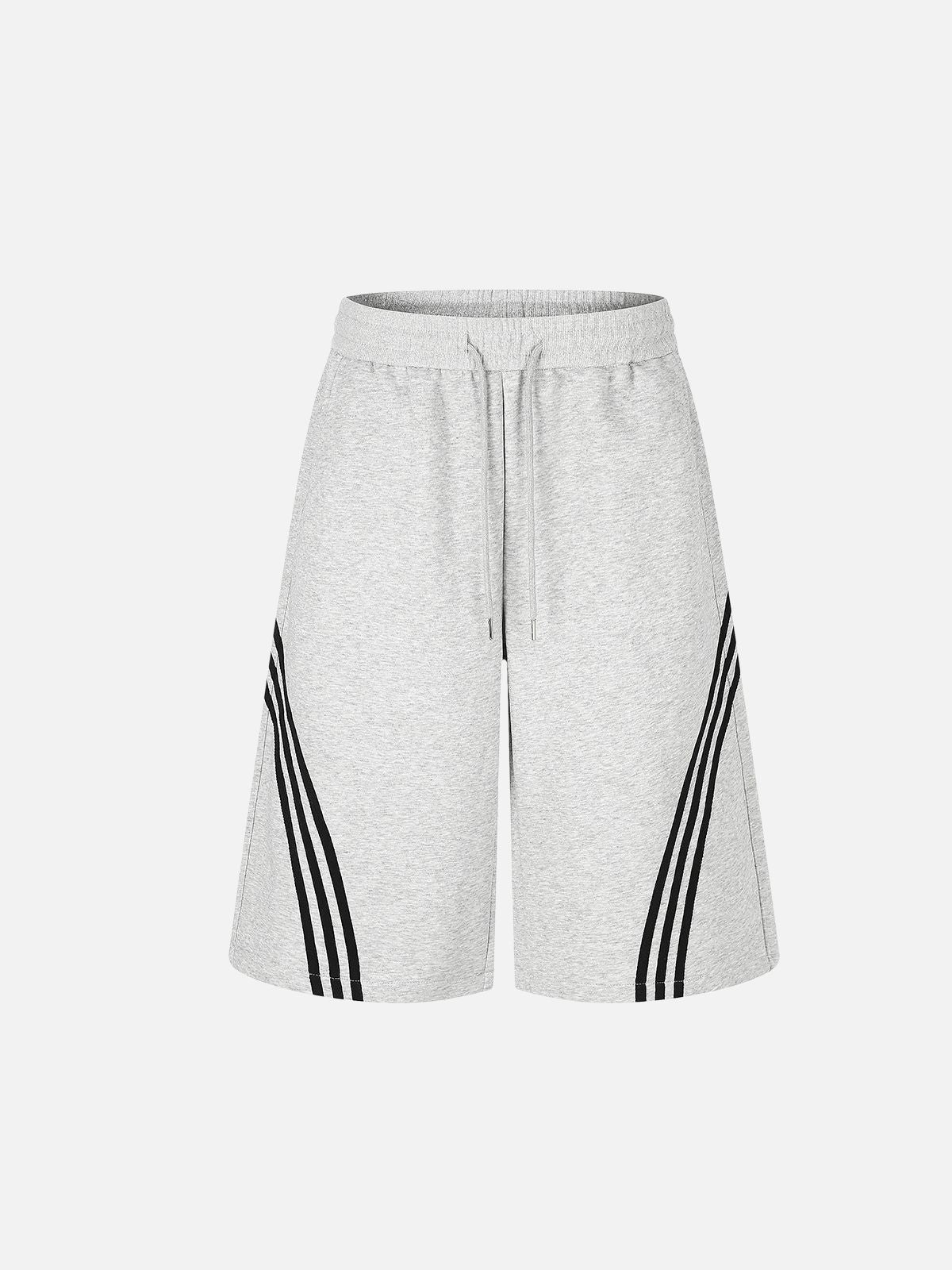 Haaura Curved Stripe Drawstring Baggy Sweatshorts