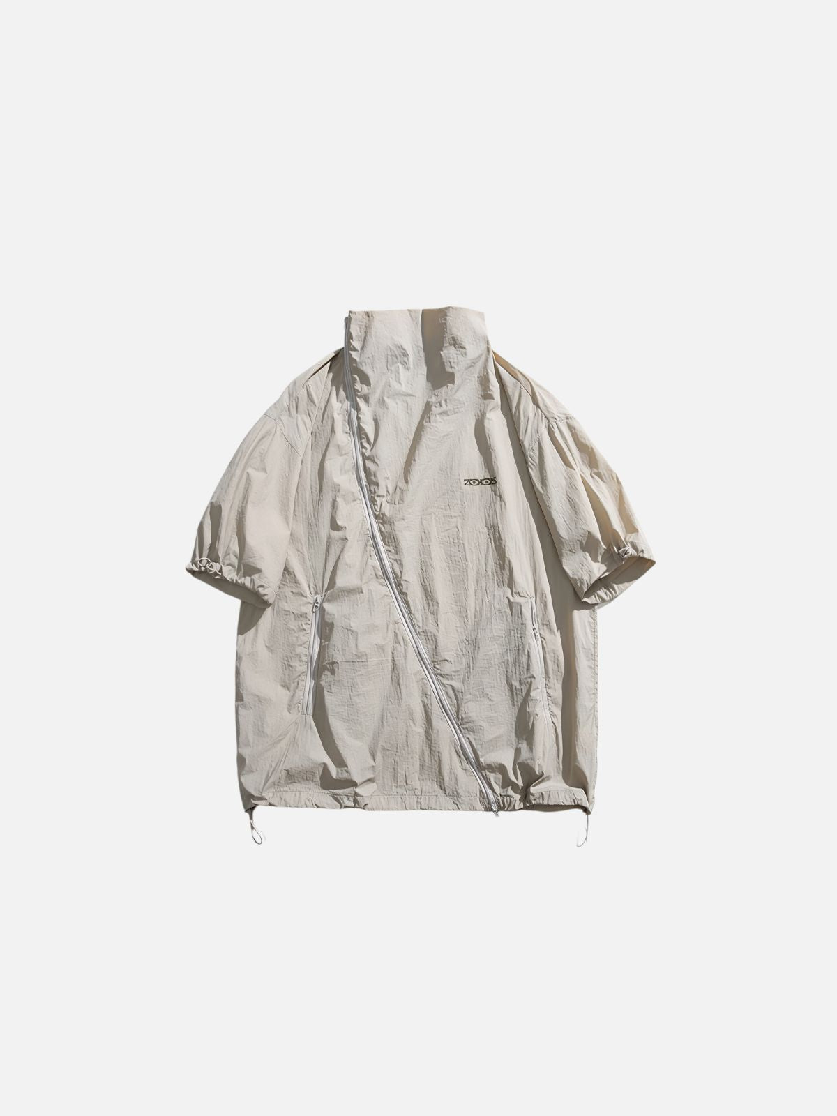 Haaura Oversized Half-Zip Wrinkled Jacket