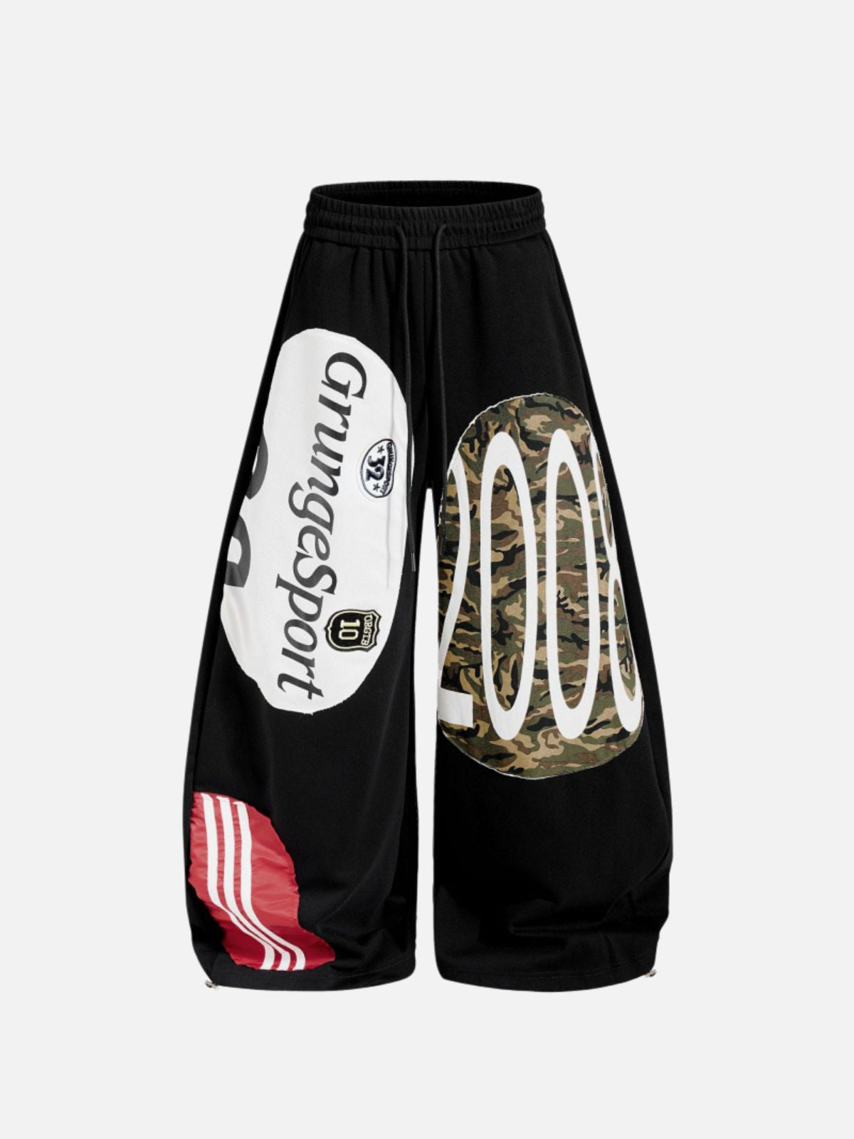 Haaura Camo Number Patch Drawstring Baggy Sweatpants