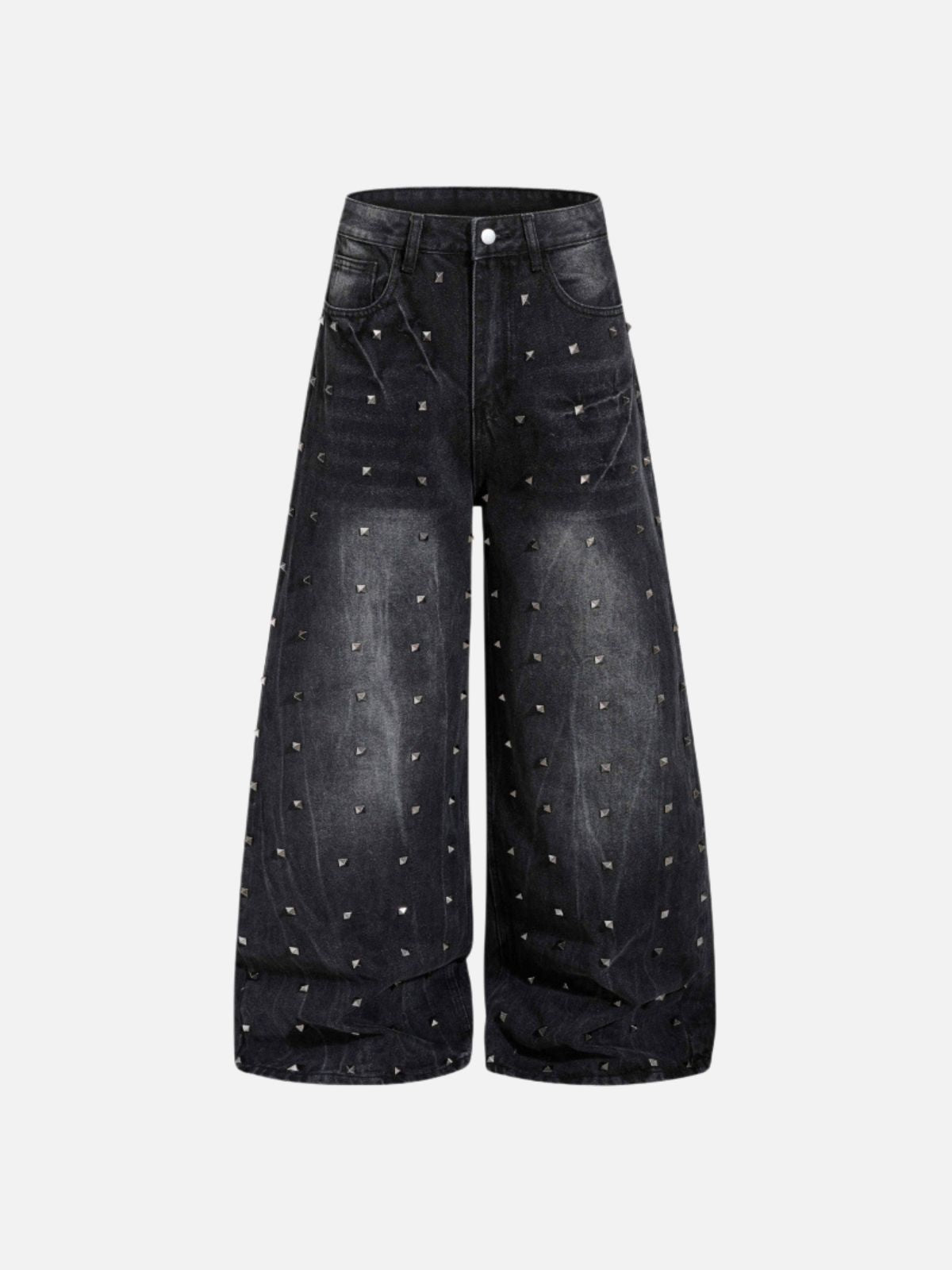 Haaura Baggy Vintage Washed Studded Jeans