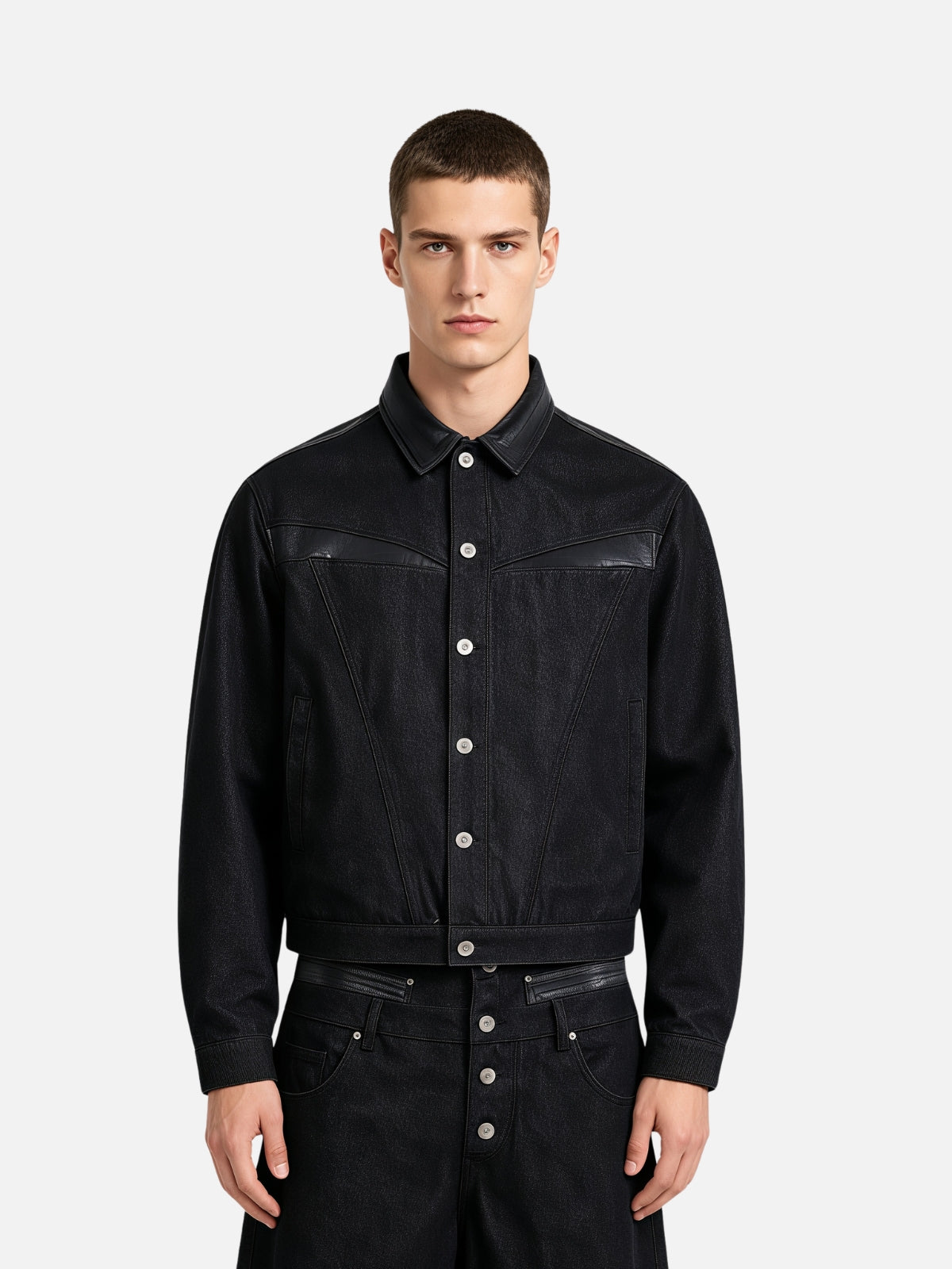 Haaura Croc Panel Denim Jacket