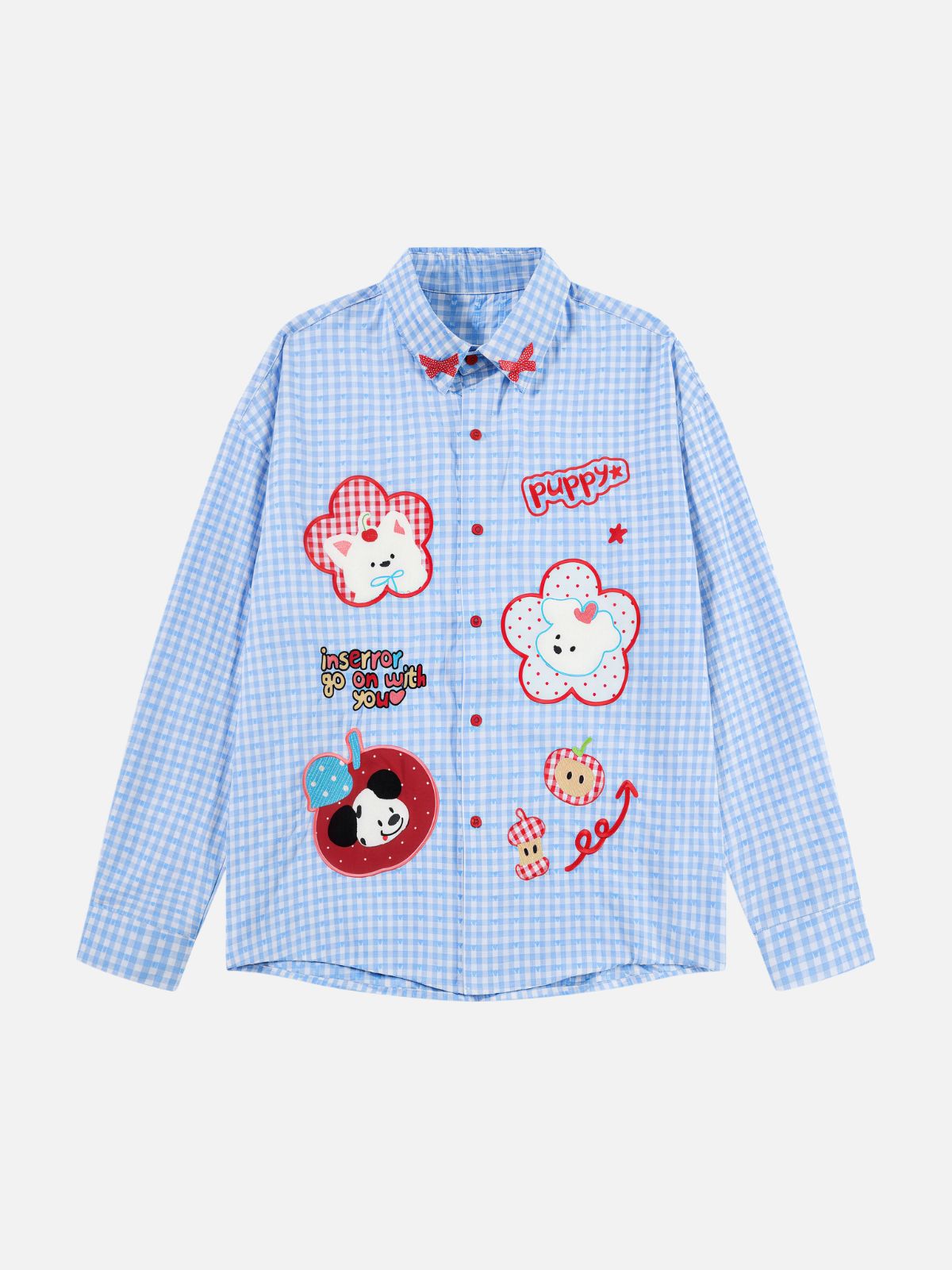 Haaura Puppy Patchwork Gingham Shirt