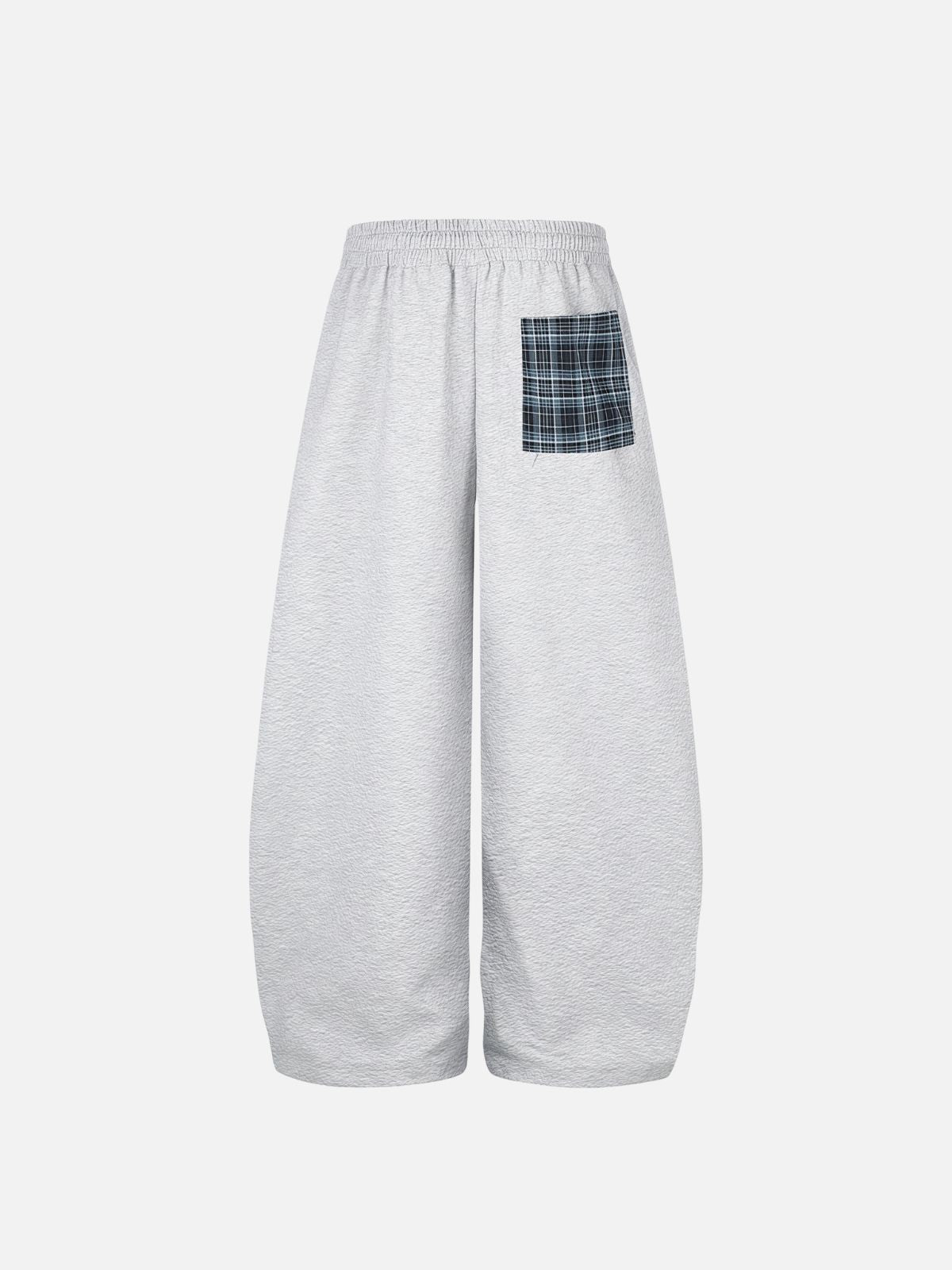 Haaura Plaid Panel No.8 Patch Drawstring Baggy Sweatpants