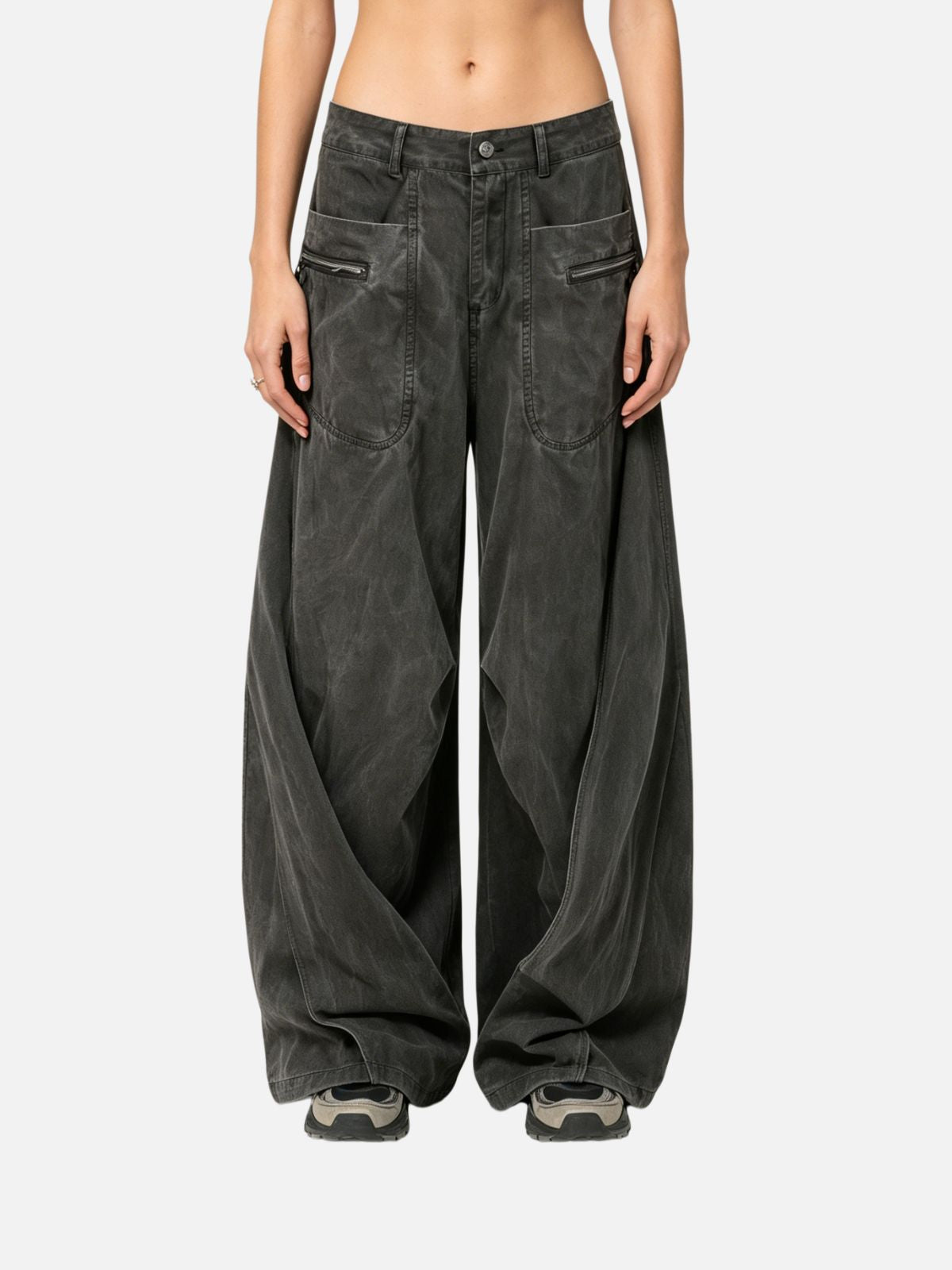 Haaura Baggy Vintage Washed Cargo Jeans