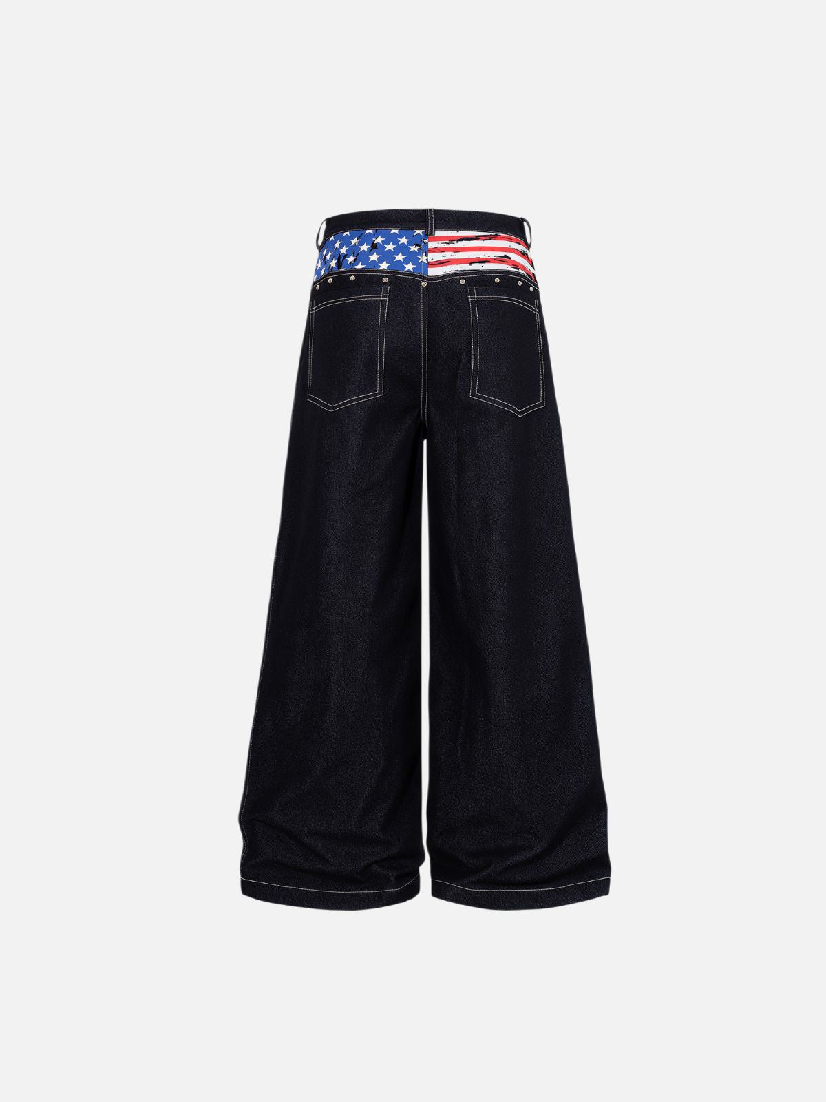 Haaura Flag Graphic Pocket Button-Fly Baggy Jeans
