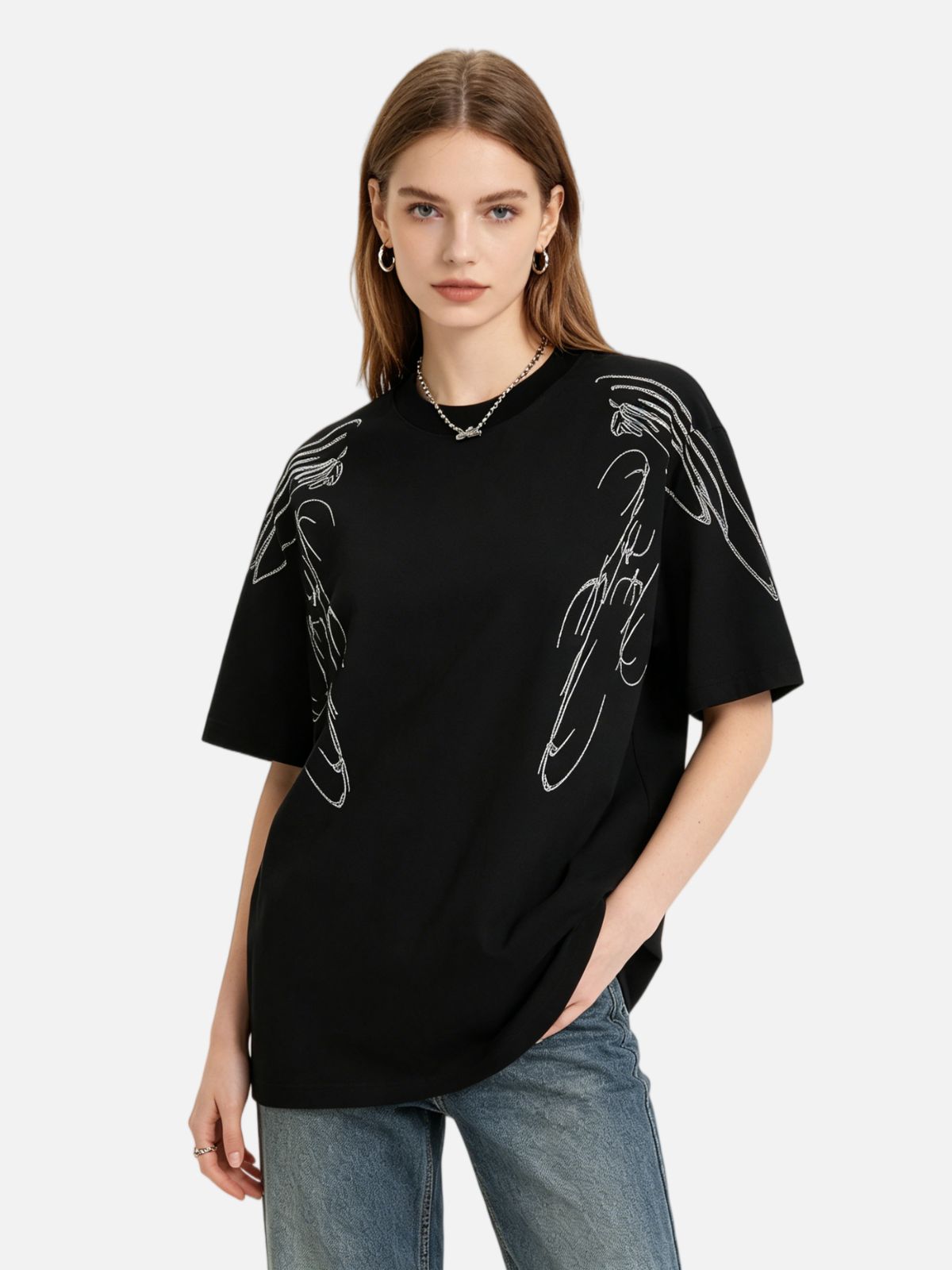 Haaura Rhinestone Wings Tee