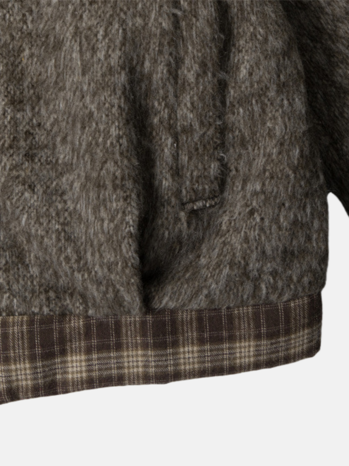Haaura Plaid-Lined Tweed Cropped Jacket