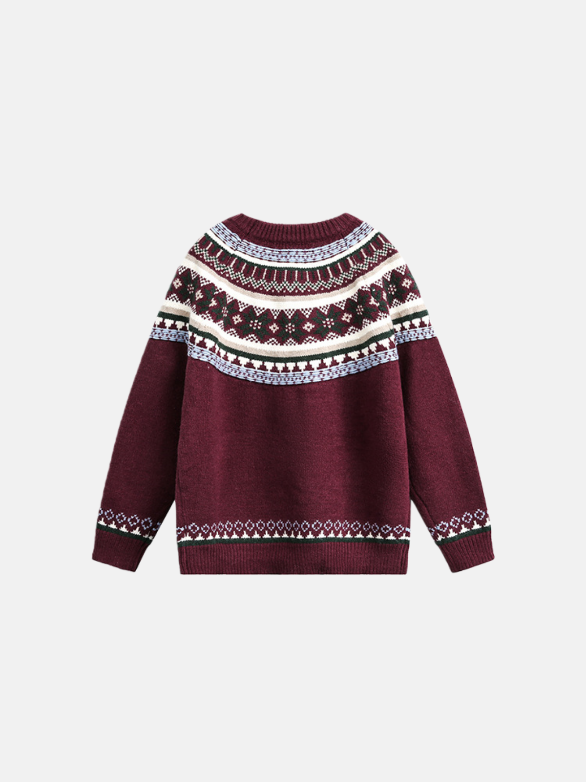 Haaura Nordic Fair Isle Crewneck Sweater