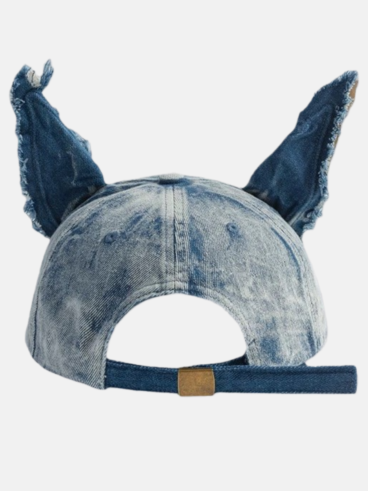 Destroyed Cat-Ear Washed Denim Bucket Hat