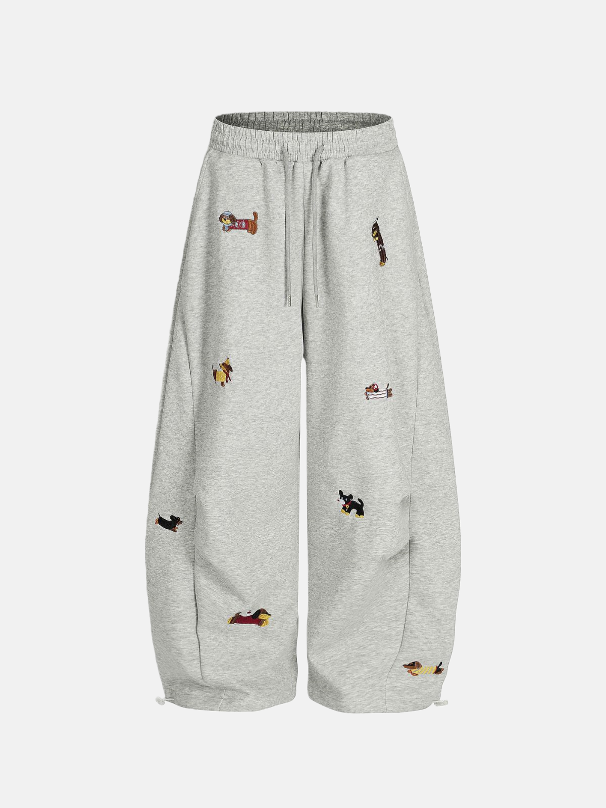 Haaura Embroidery Puppy Baaggy Barrel Sweatpants