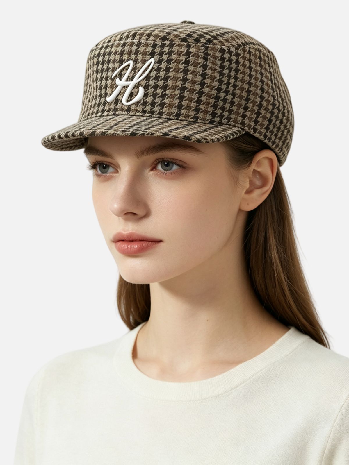 Tweed Script H Camp Cap