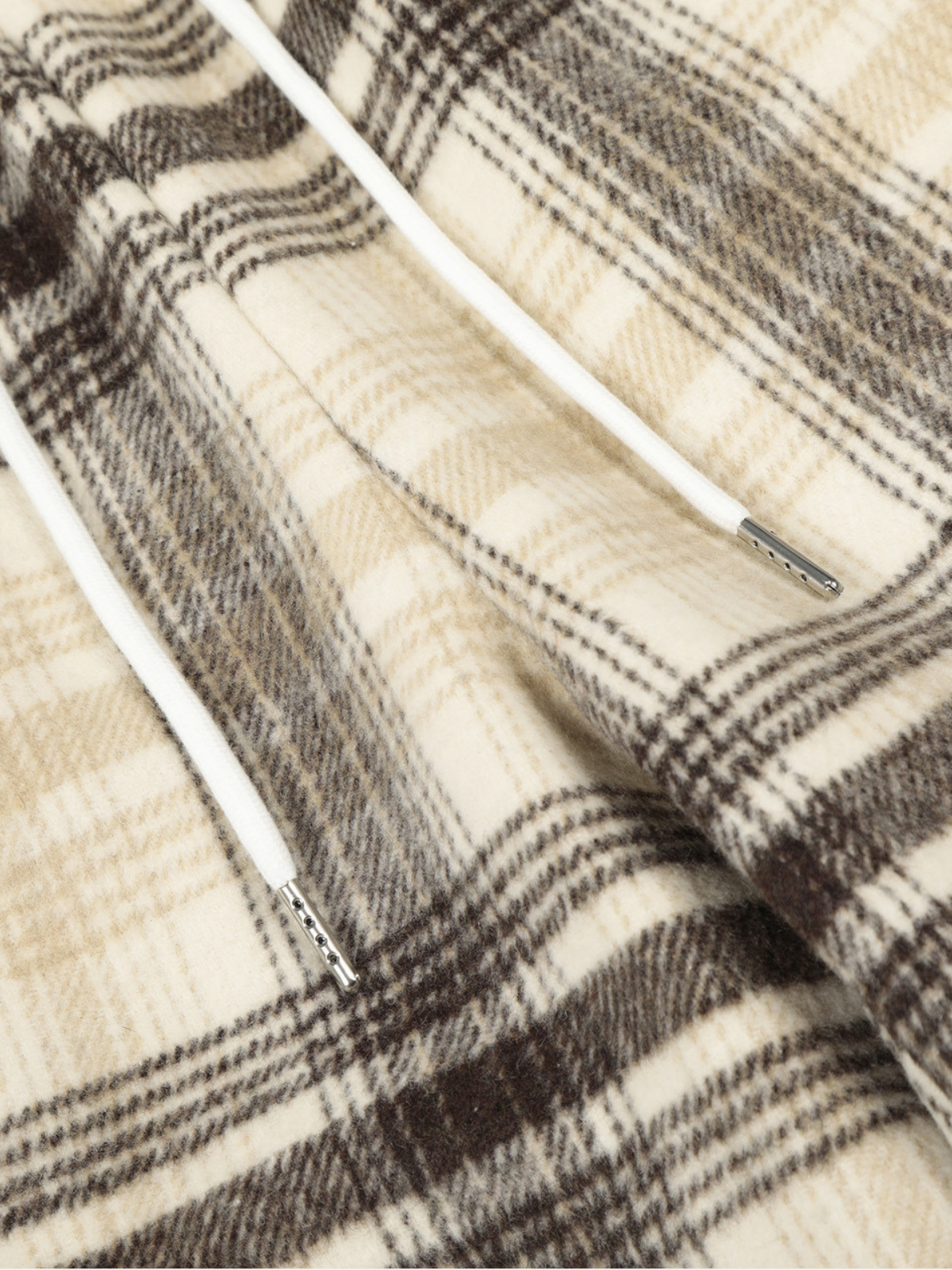 Haaura Plaid Drawstring Wide-Leg Pants