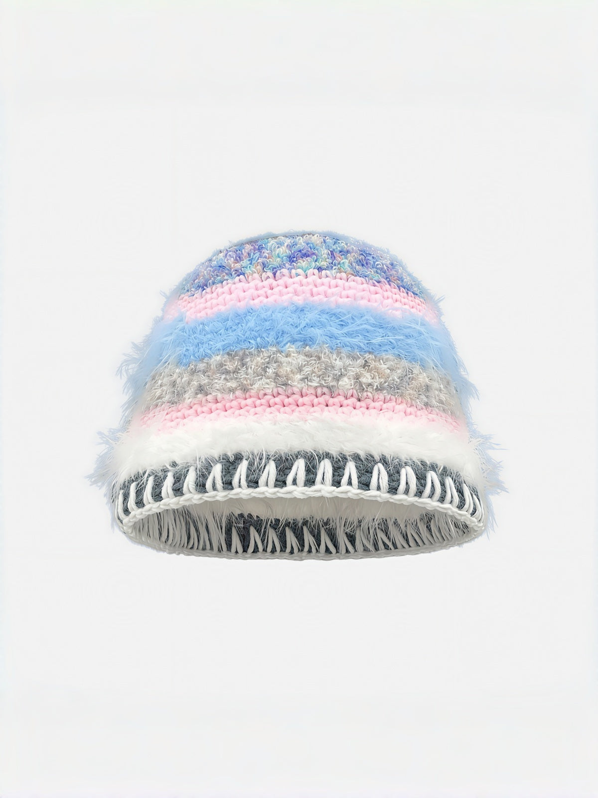 Fluffy Stripe Beanie