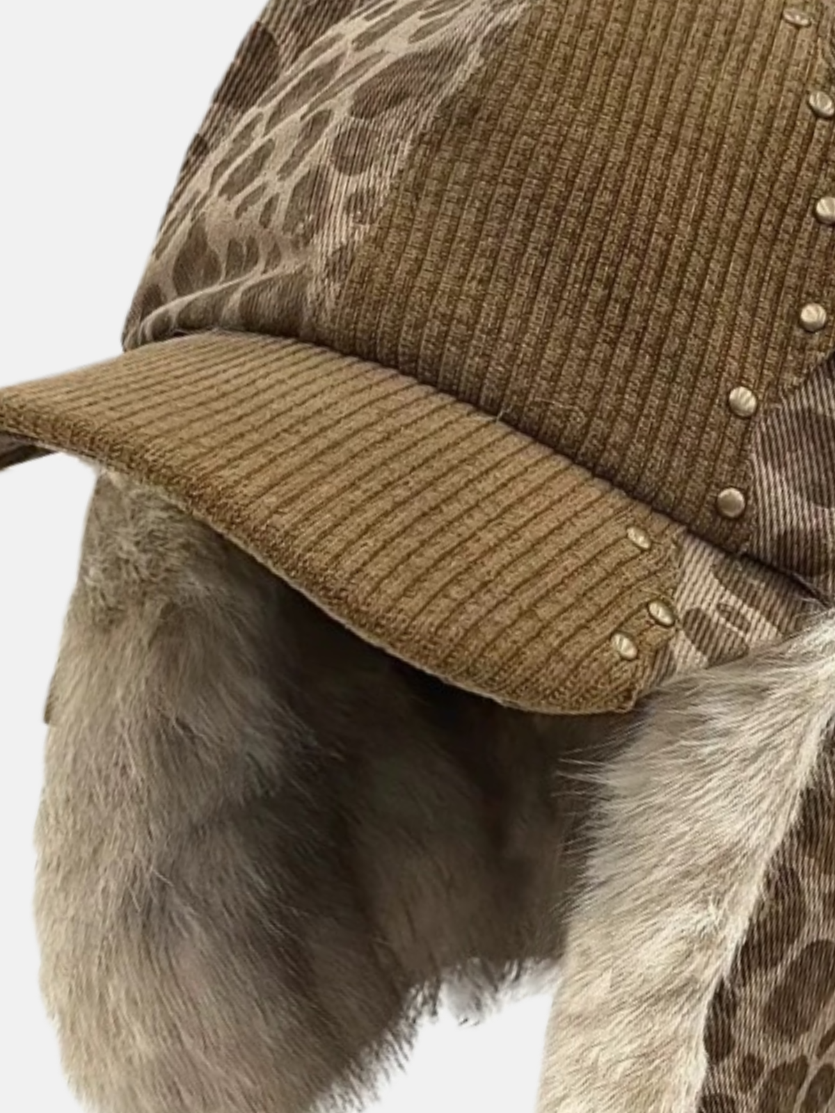 Leopard Print Cat-Ear Flap Hat