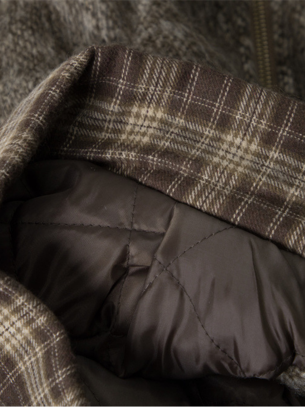 Haaura Plaid-Lined Tweed Cropped Jacket